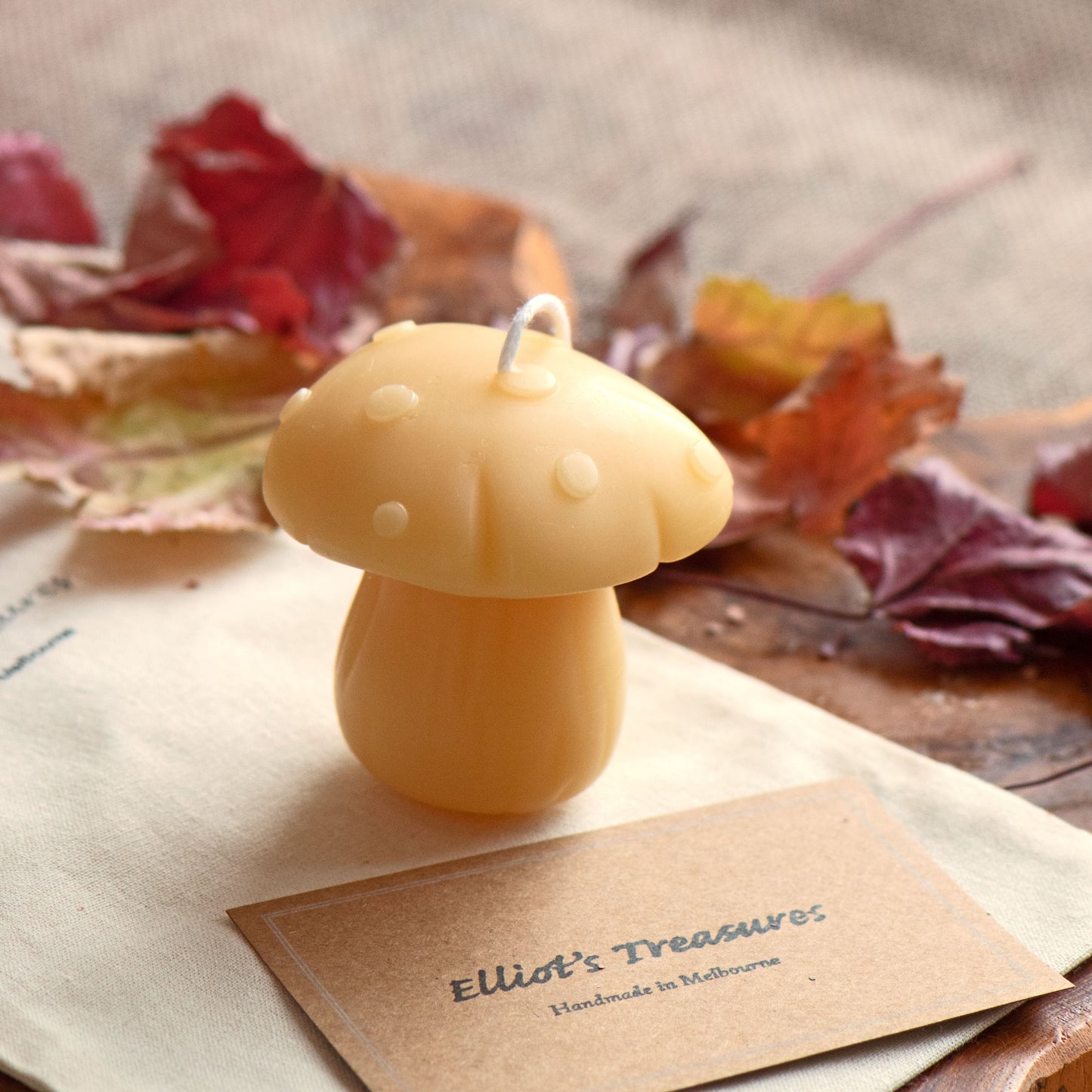 Fairy Toadstool - Pure Beeswax Candle