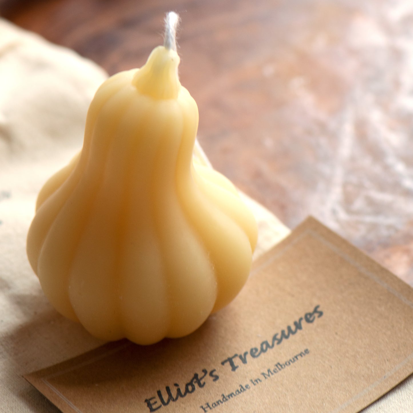 Hubbard Squash Beeswax Candle