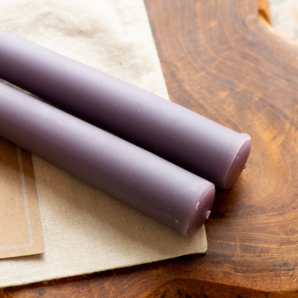 Narrow Tip Beeswax Tapers (Lavender) - Set of 2