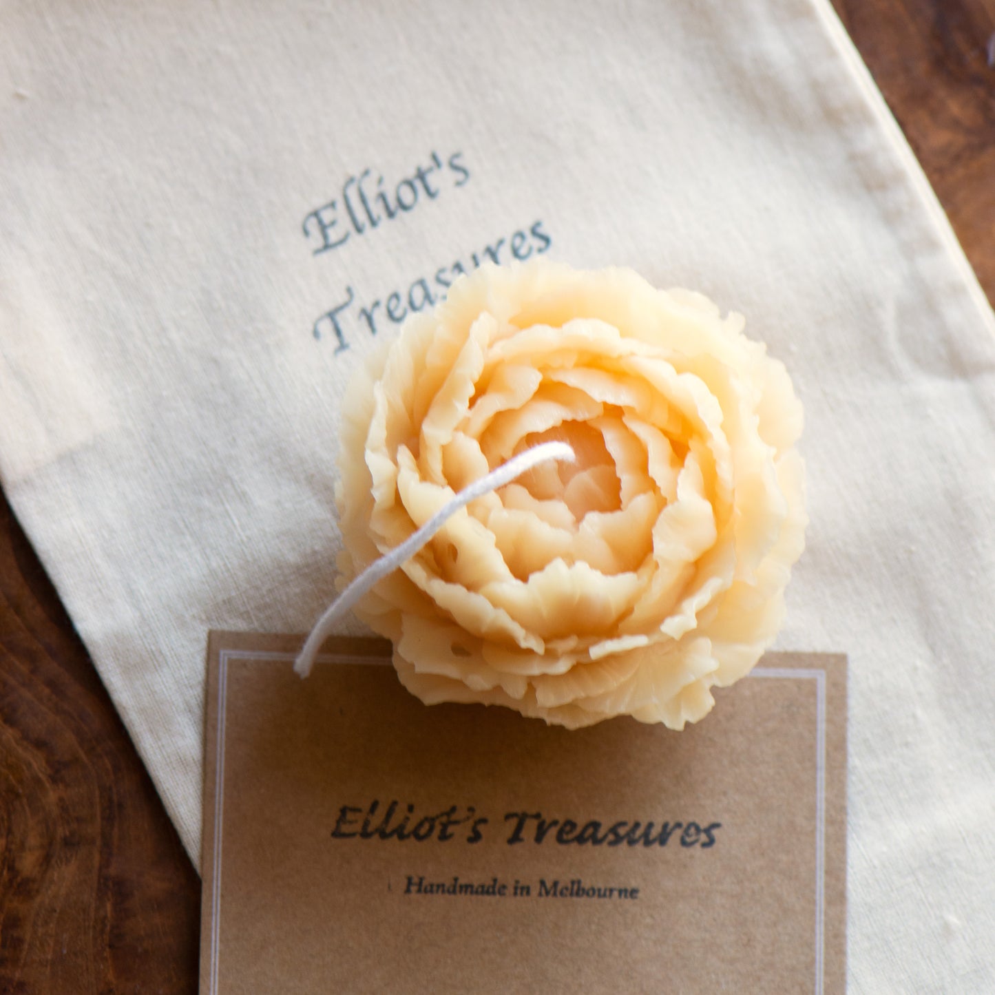 Peony (Peach) Beeswax Candle