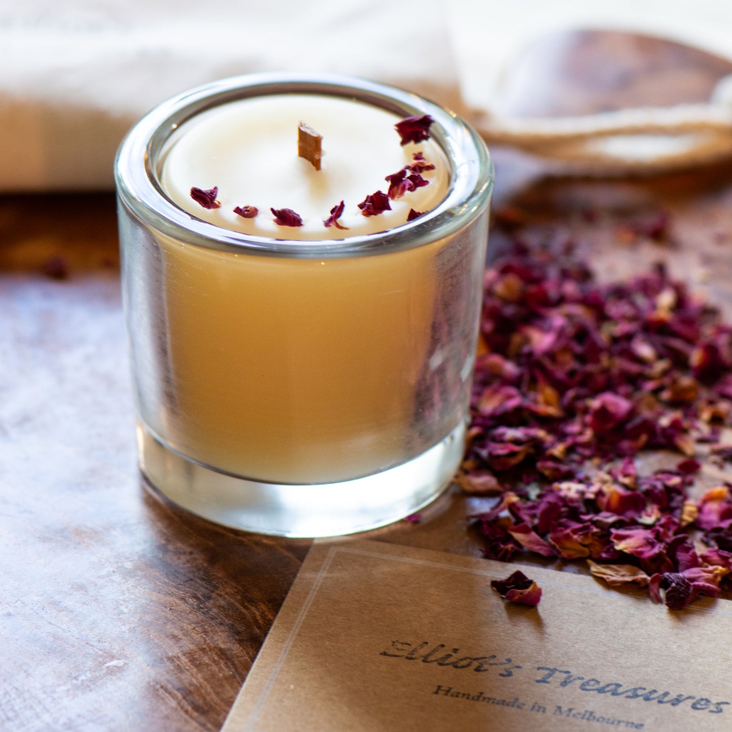 Rose Scented Pot Beeswax Candle