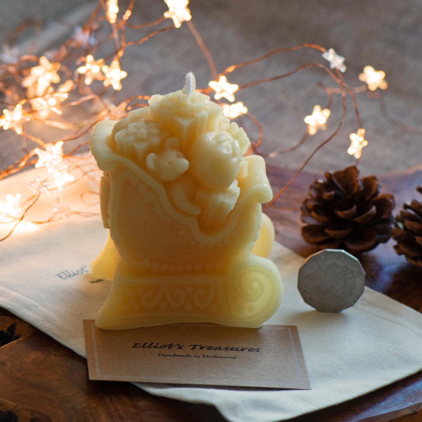 Santa's Sleigh Beeswax Candle