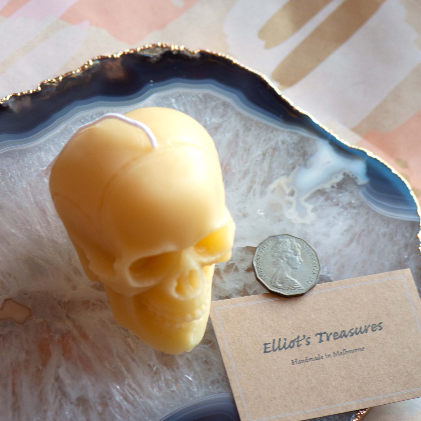 Large Skull Beeswax Candle