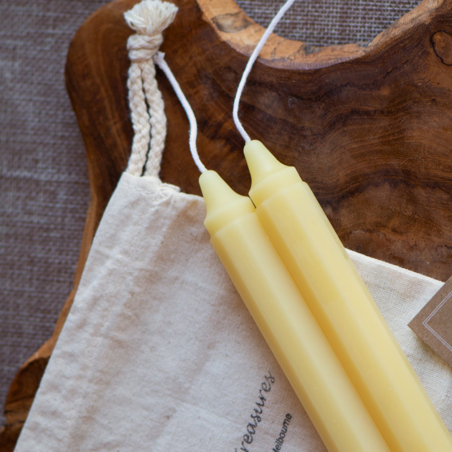 Octagon Taper Beeswax Candles