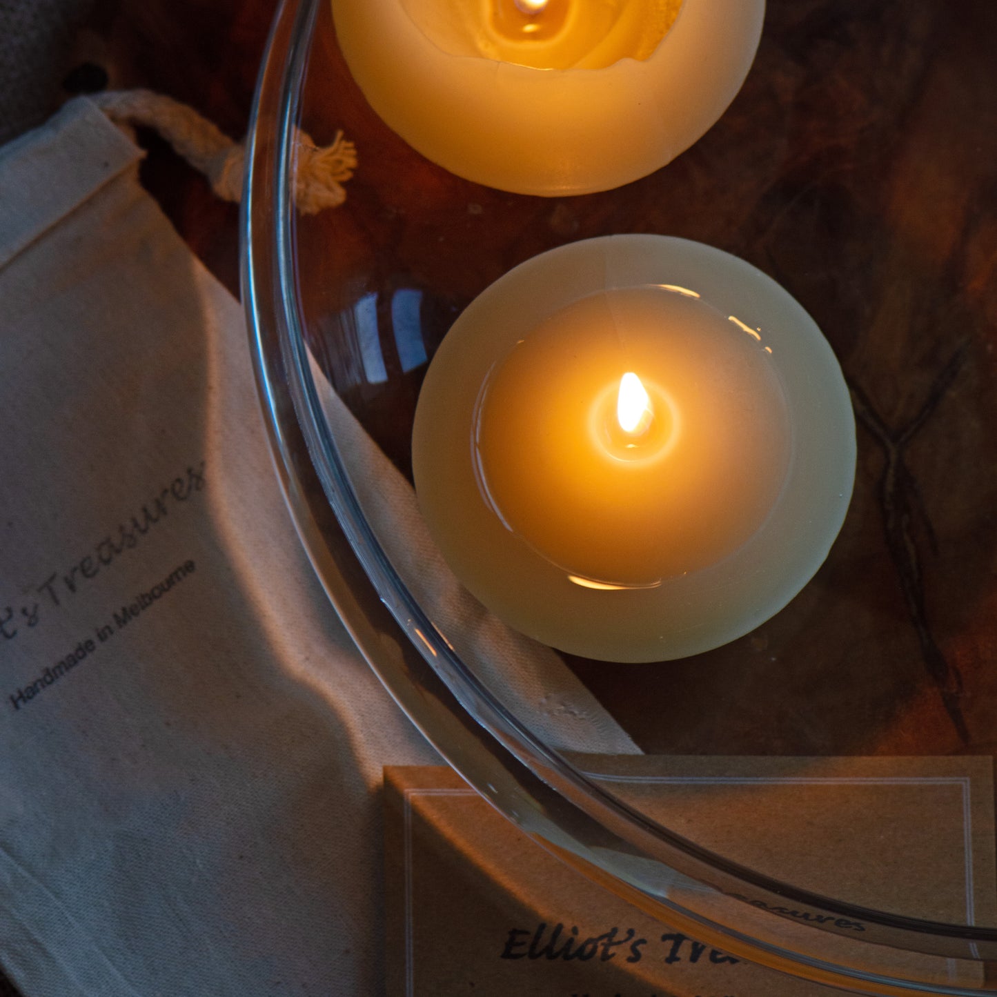 Round Floating Beeswax Candle