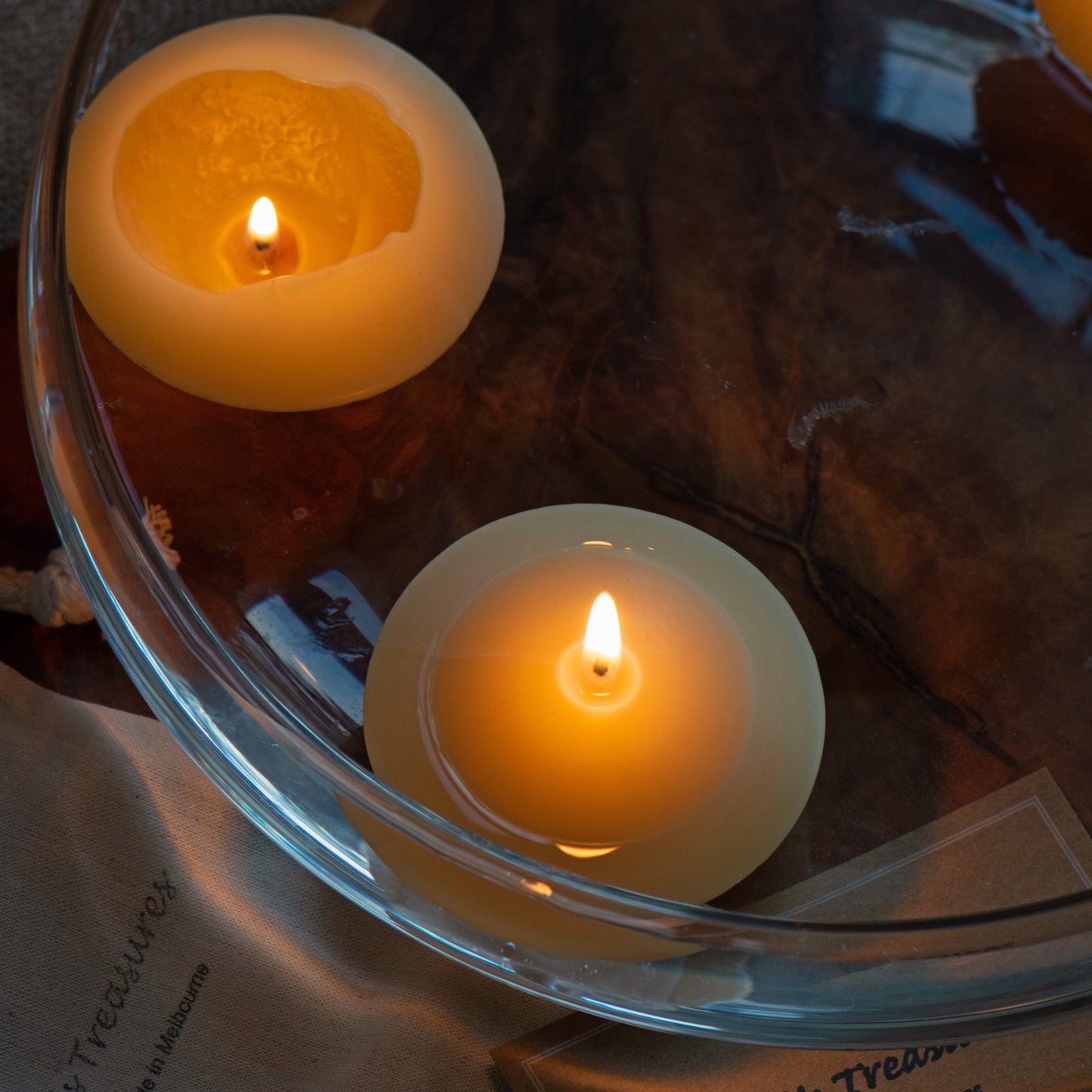 Round Floating Beeswax Candle