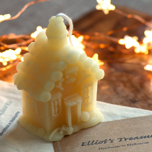 Christmas House Beeswax Candle