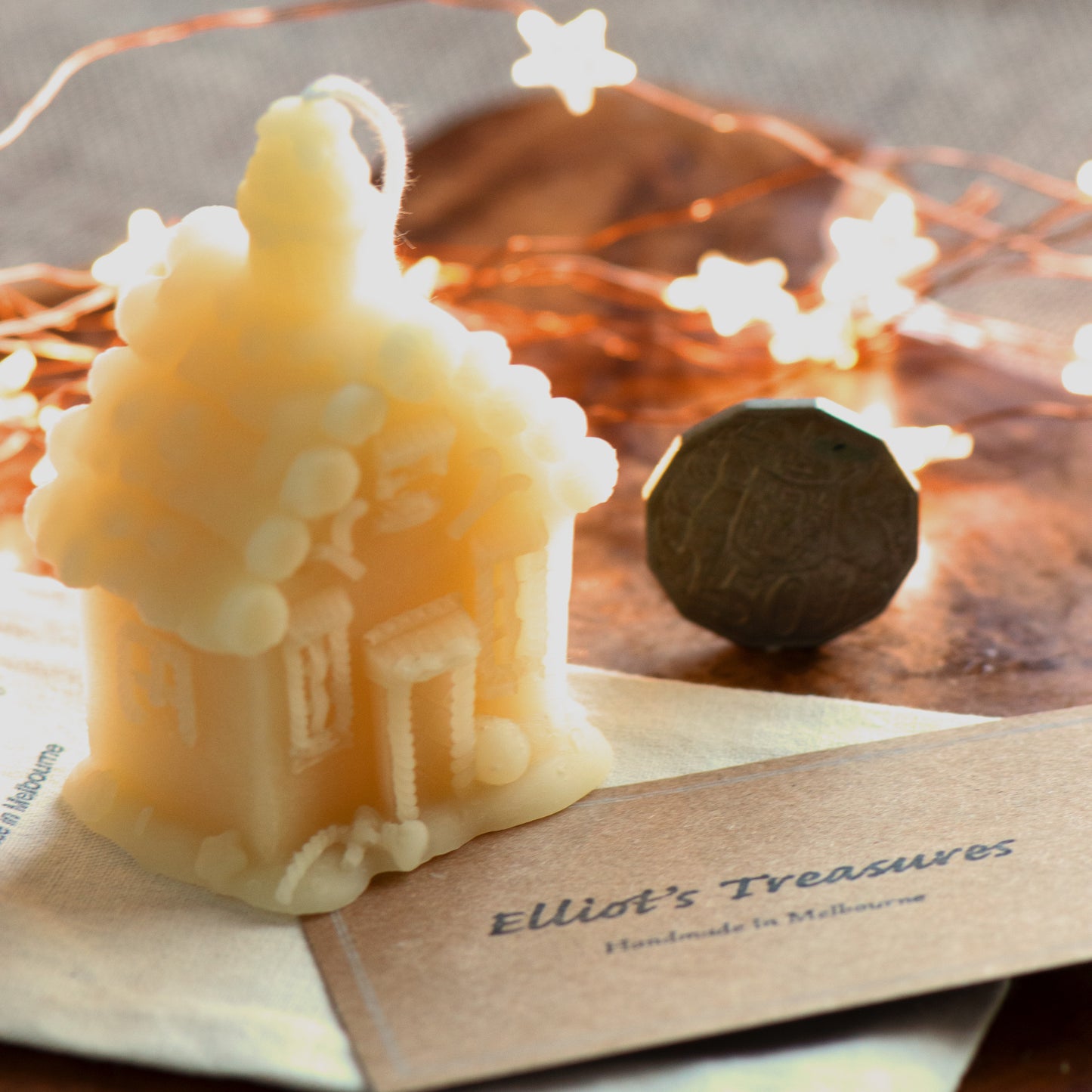 Christmas House Beeswax Candle