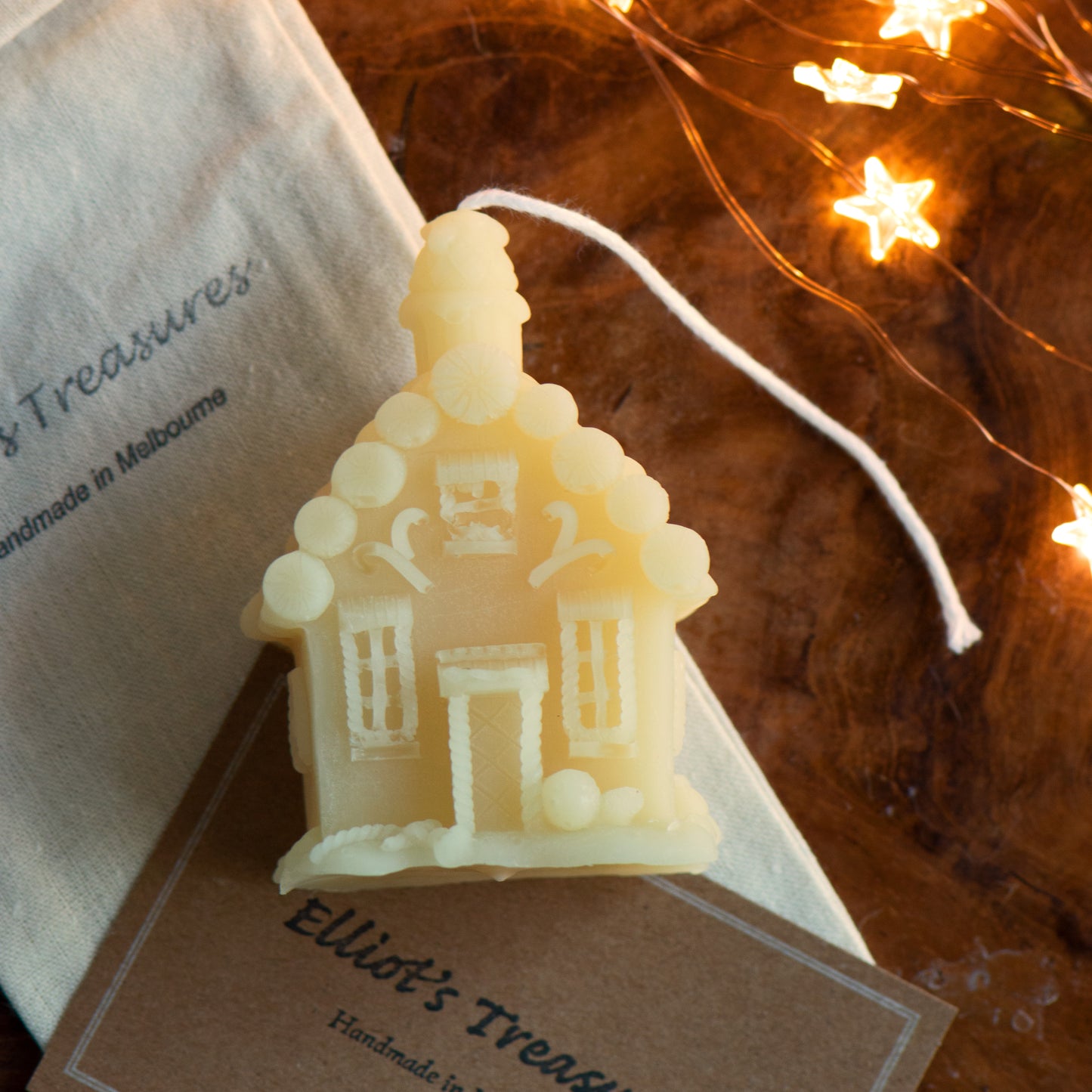 Christmas House Beeswax Candle