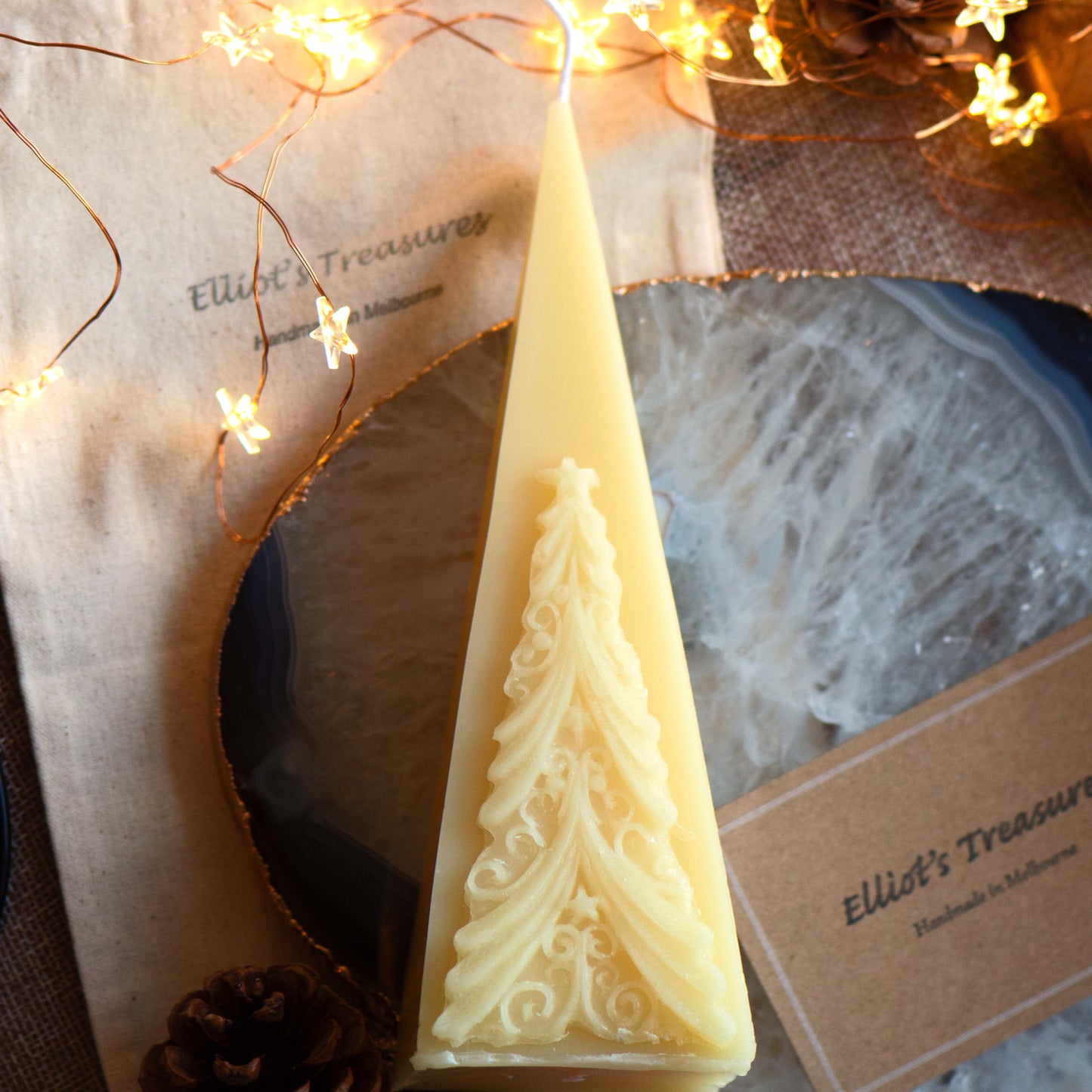 Christmas Pyramid - Pure Beeswax Candle