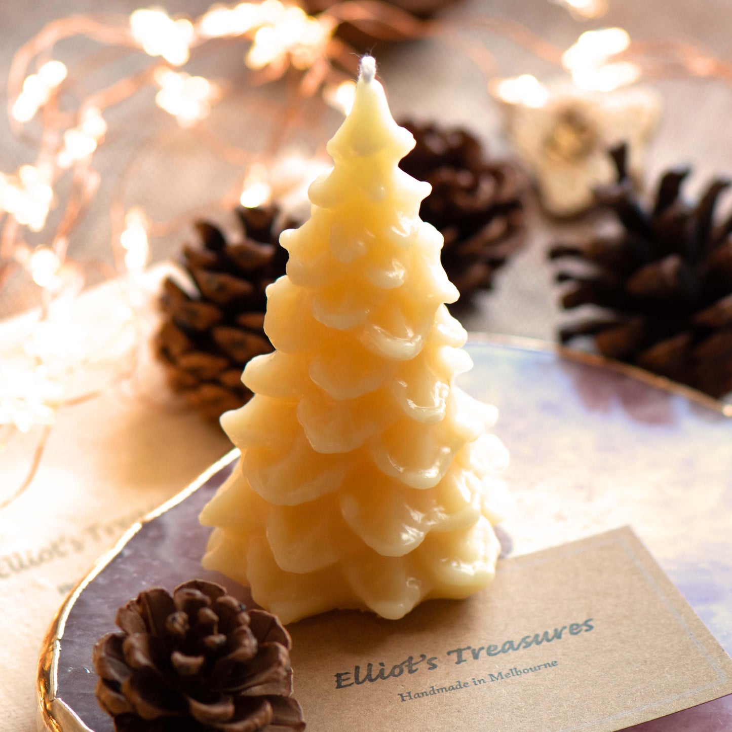 Christmas Tree Beeswax Candle