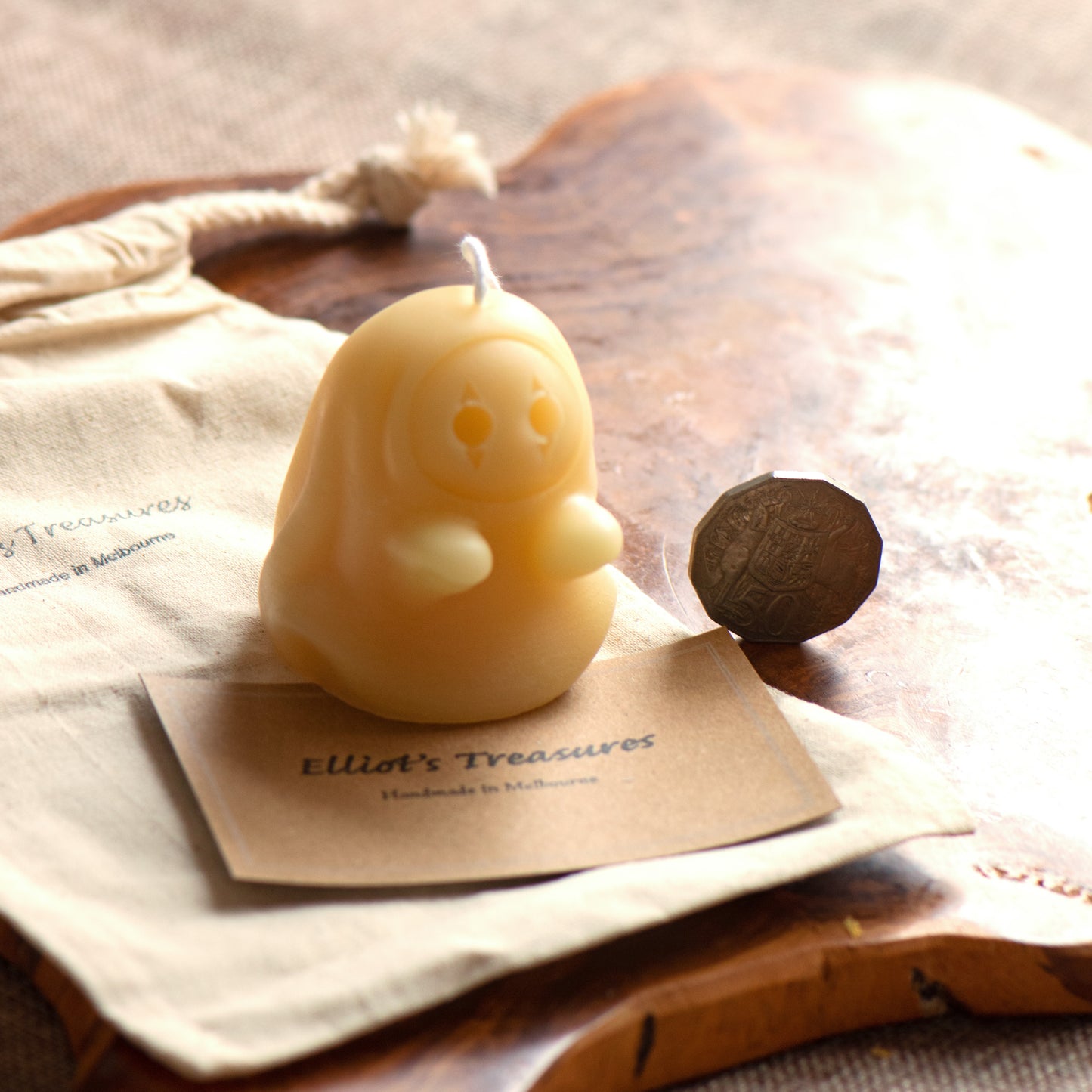 Cute Ghost Beeswax Candle