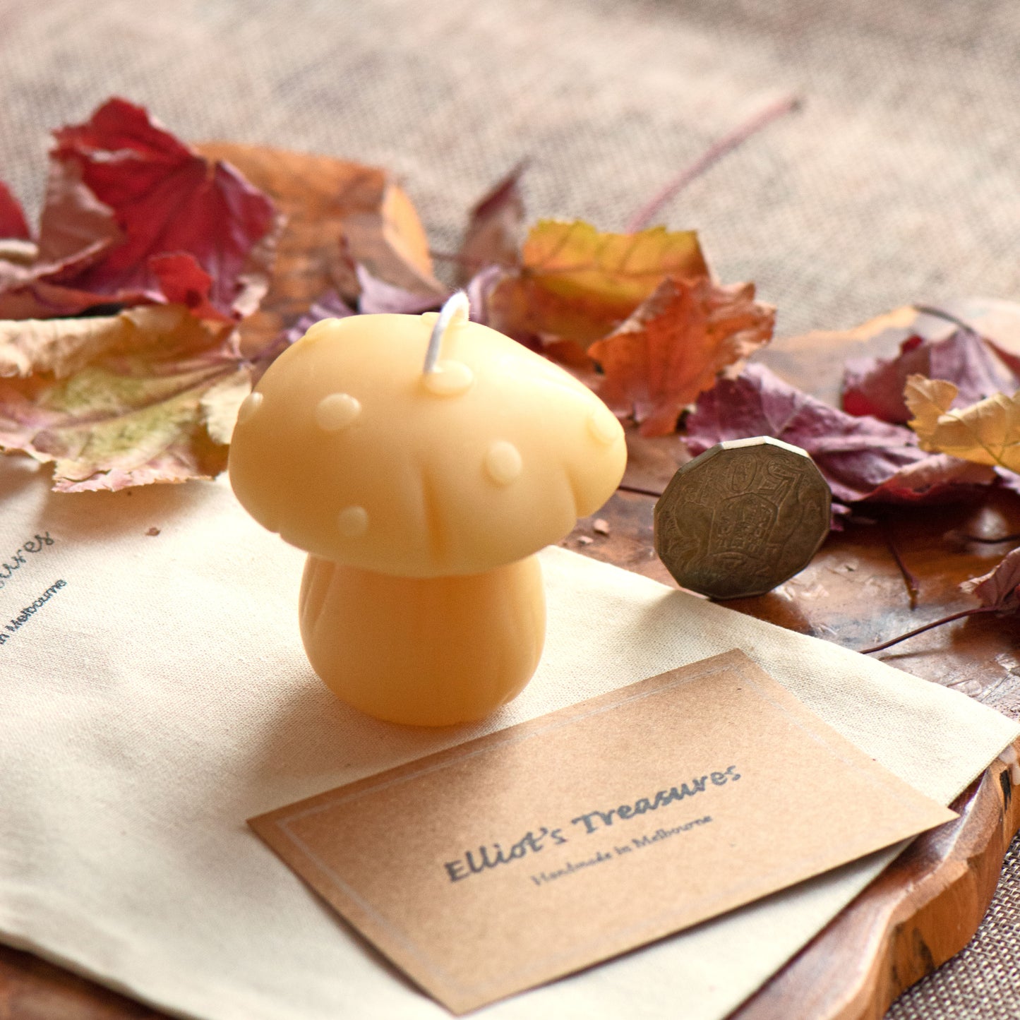 Fairy Toadstool - Pure Beeswax Candle