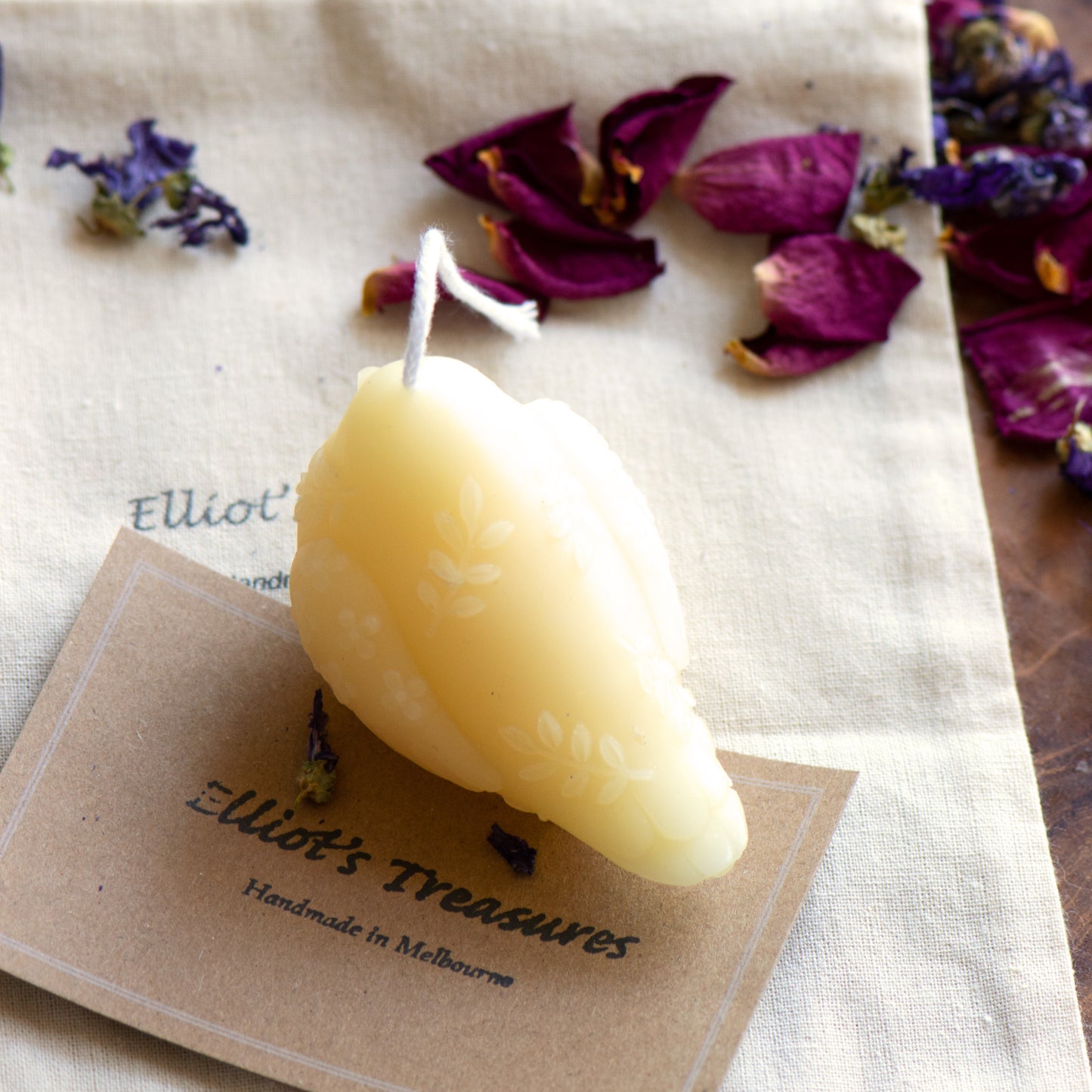 Flower Bird Beeswax Candle