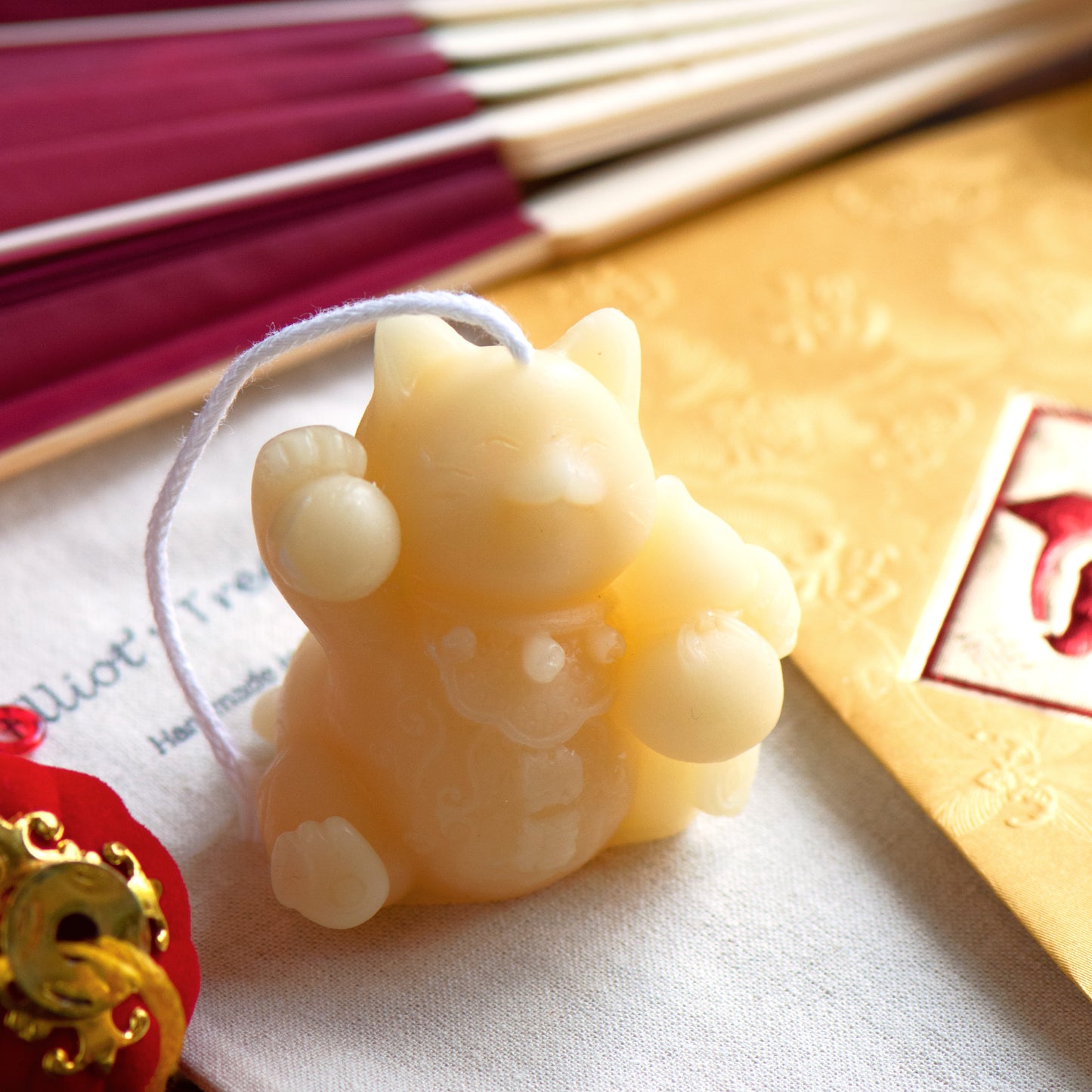 Fortune Cat Beeswax Candle