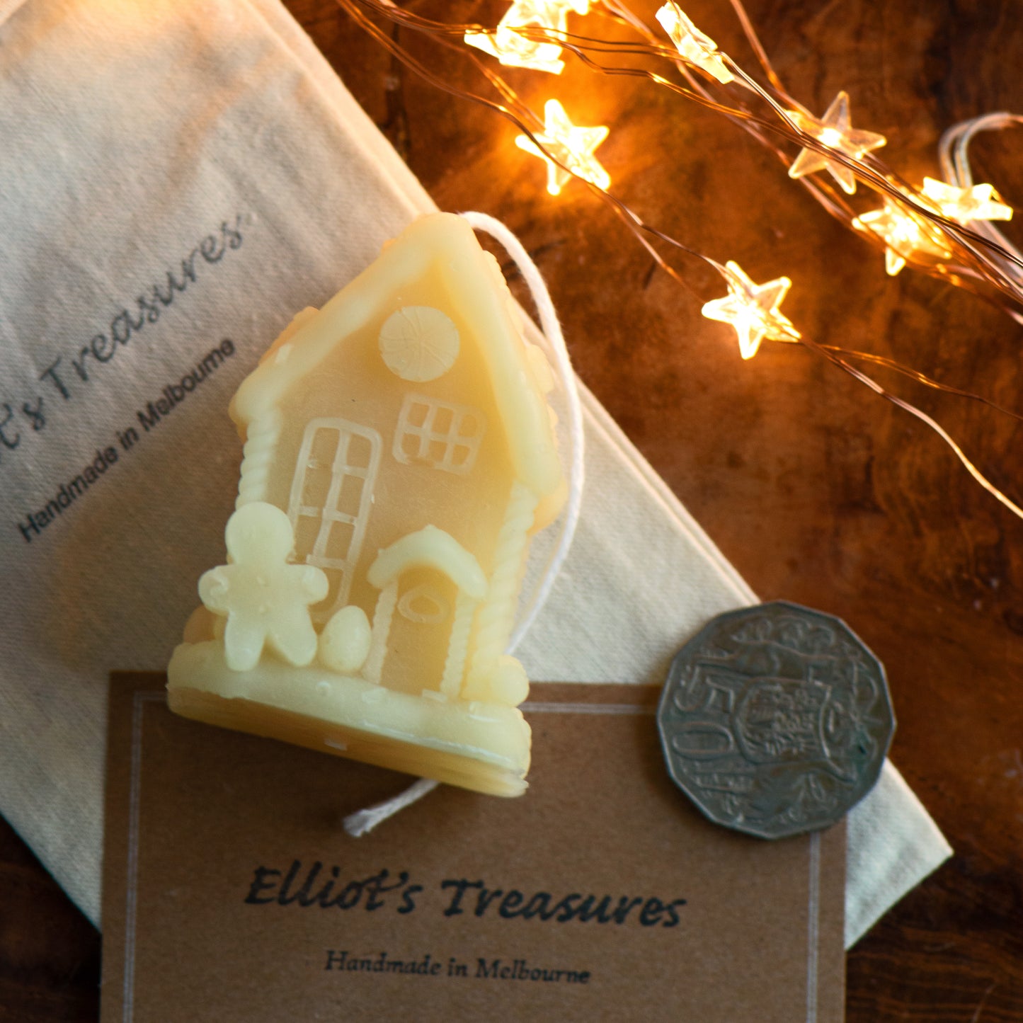 Gingerbread House Beeswax Candle