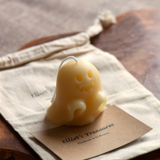 Happy Ghost Beeswax Candle