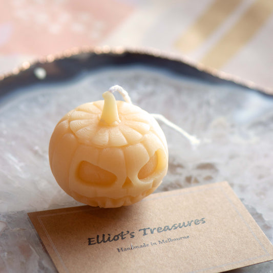 Jack-O-Lantern Pure Beeswax Candle