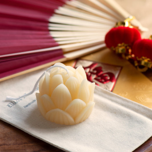 Lotus Flower Beeswax Candle