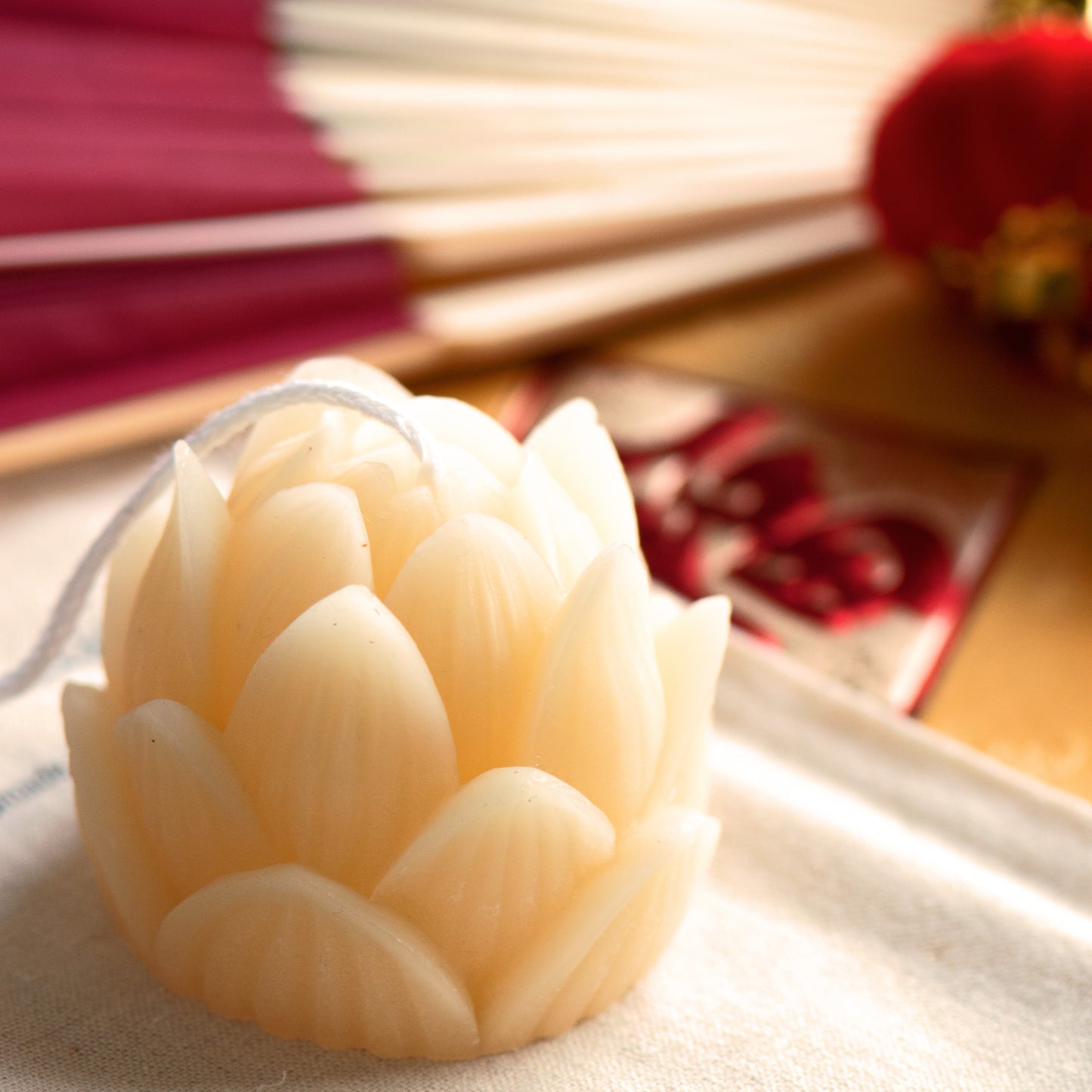 Lotus Flower Beeswax Candle