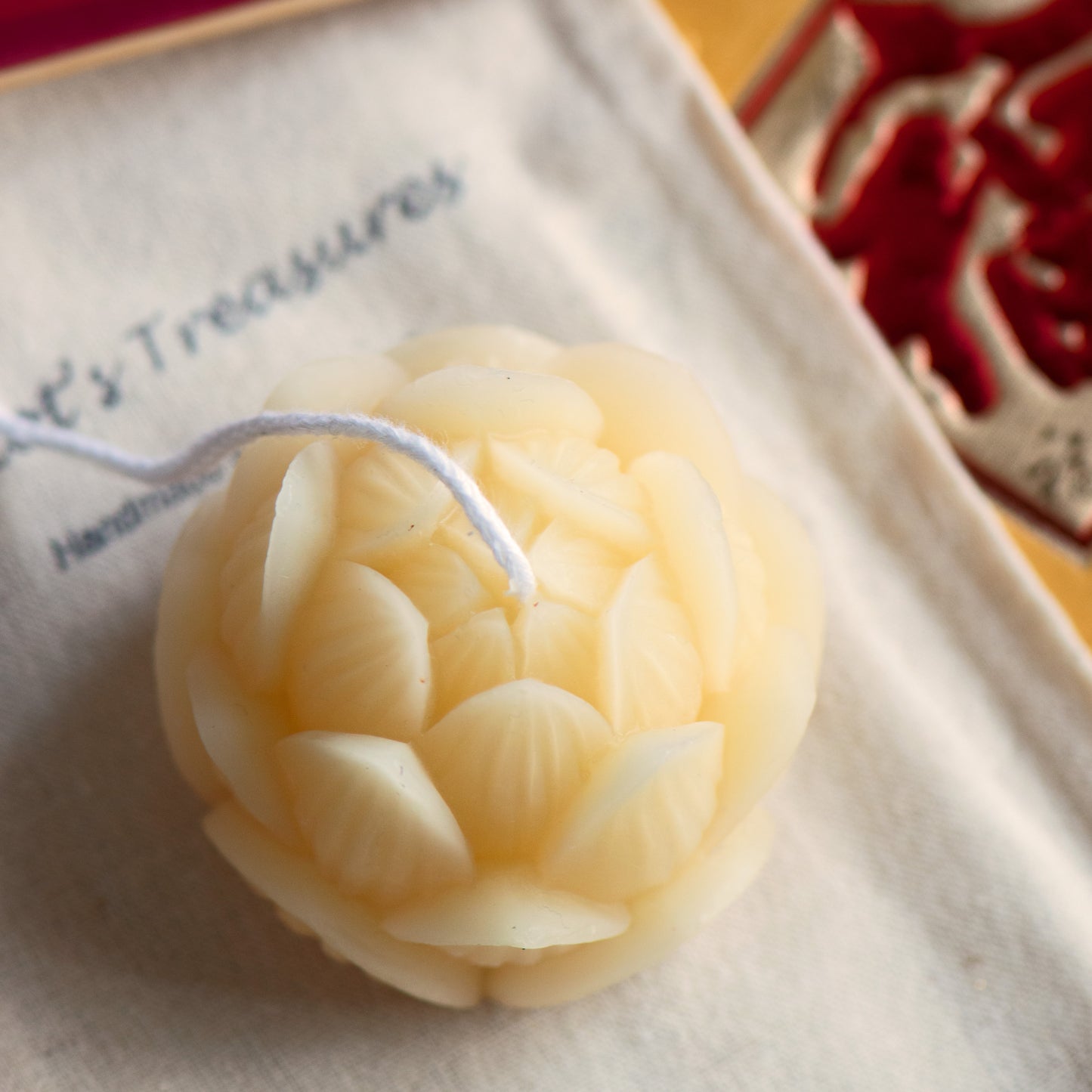 Lotus Flower Beeswax Candle