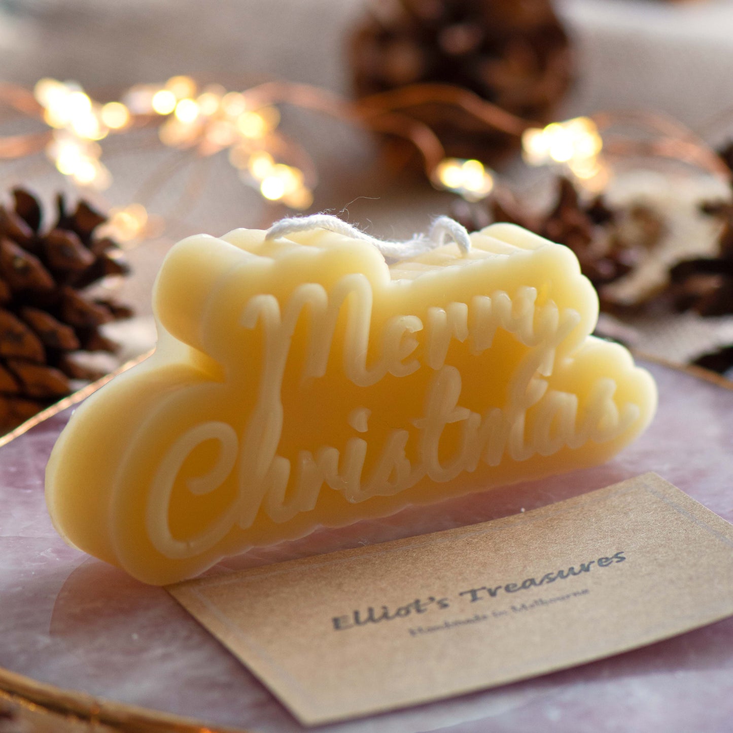 Merry Christmas - Pure Beeswax Candle