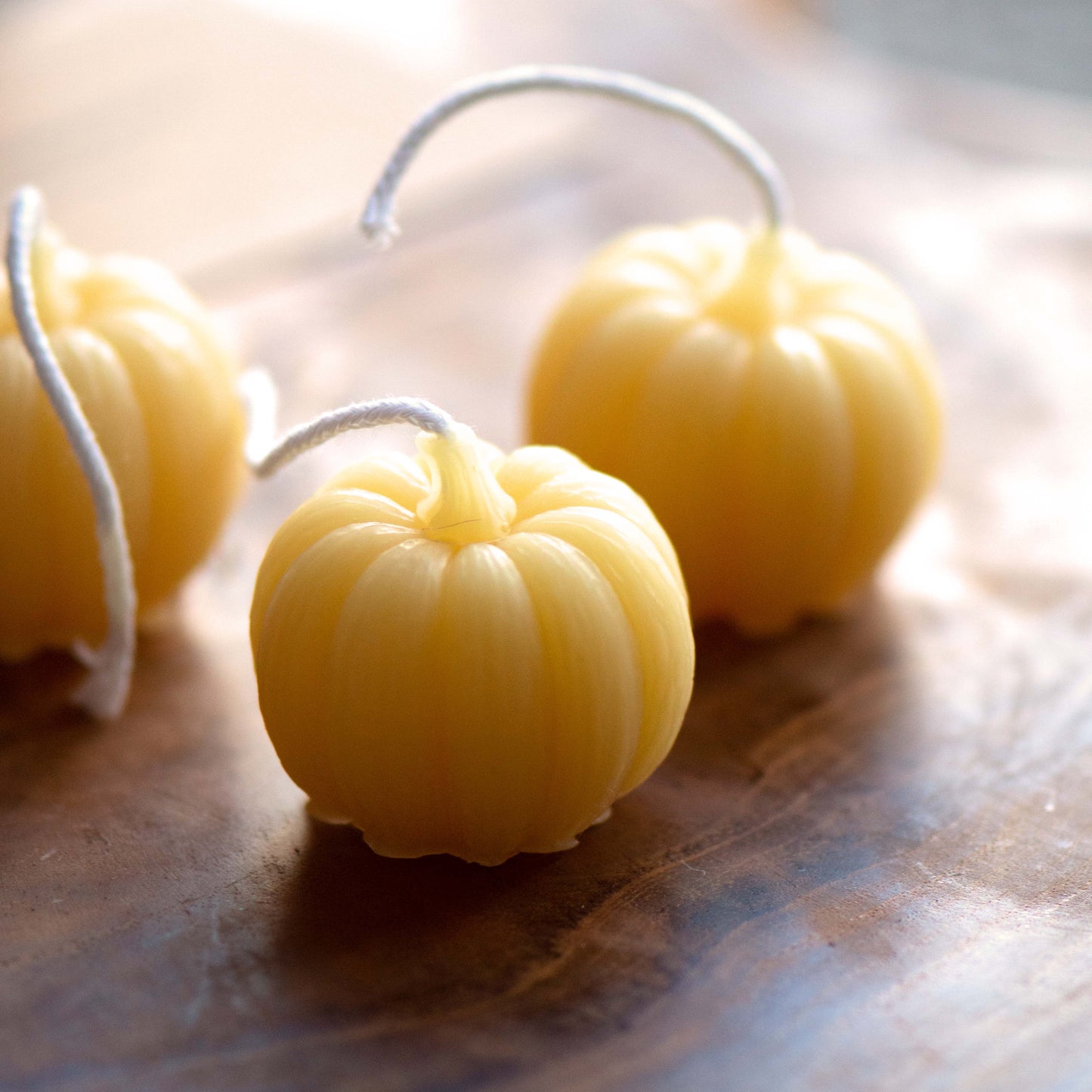 Mini Pumpkins Beeswax Candles - Set of 3