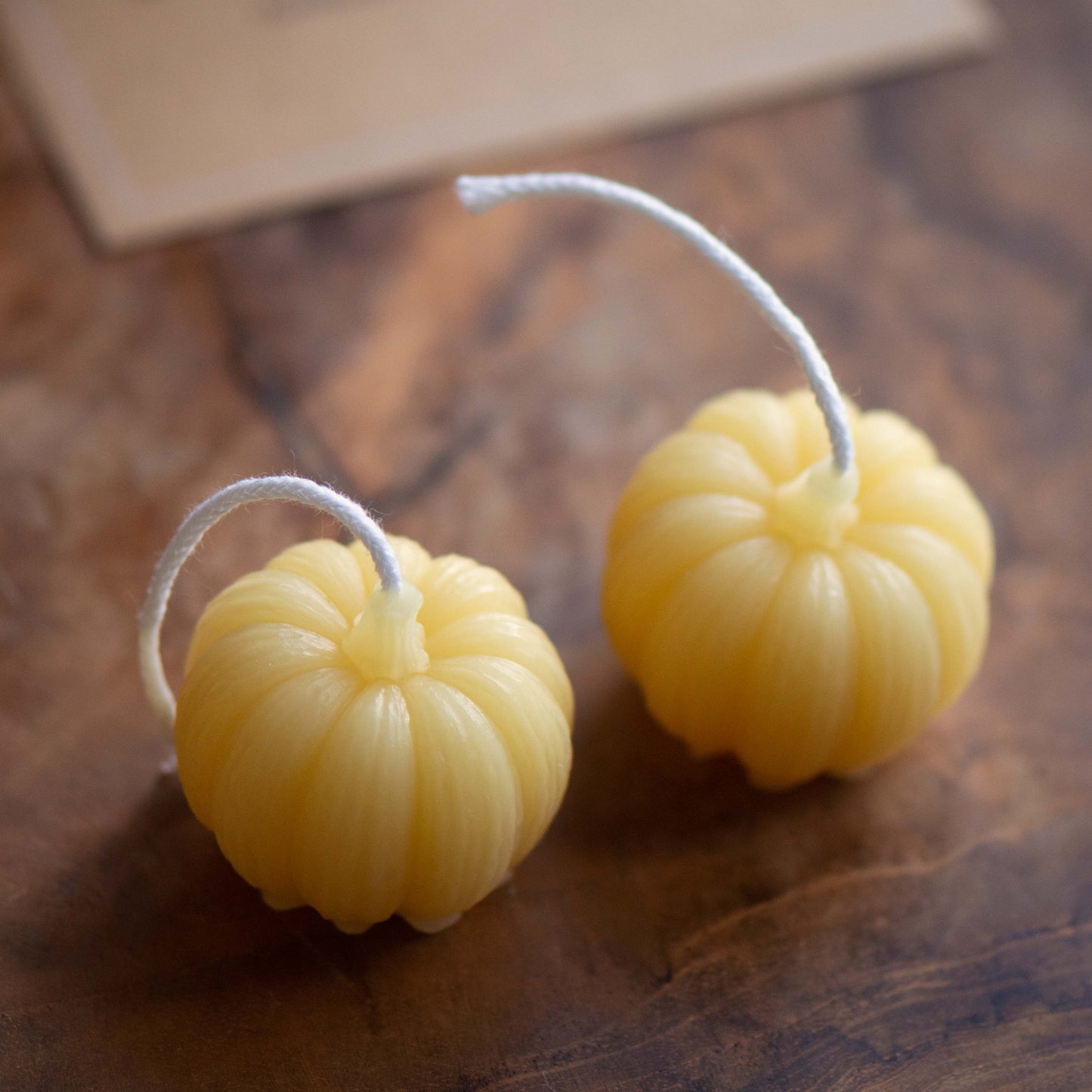 Mini Pumpkins Beeswax Candles - Set of 3