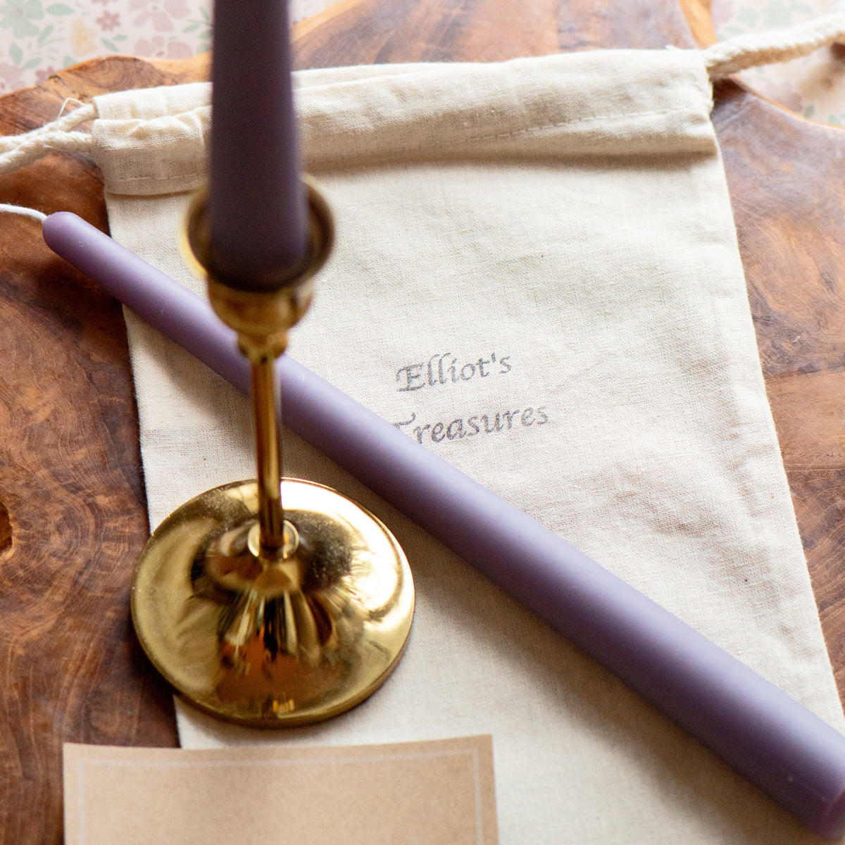 Narrow Tip Beeswax Tapers (Lavender) - Set of 2