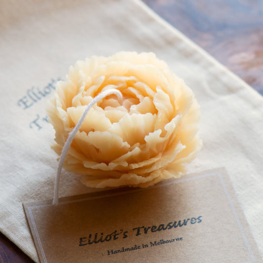 Peony (Peach) Beeswax Candle