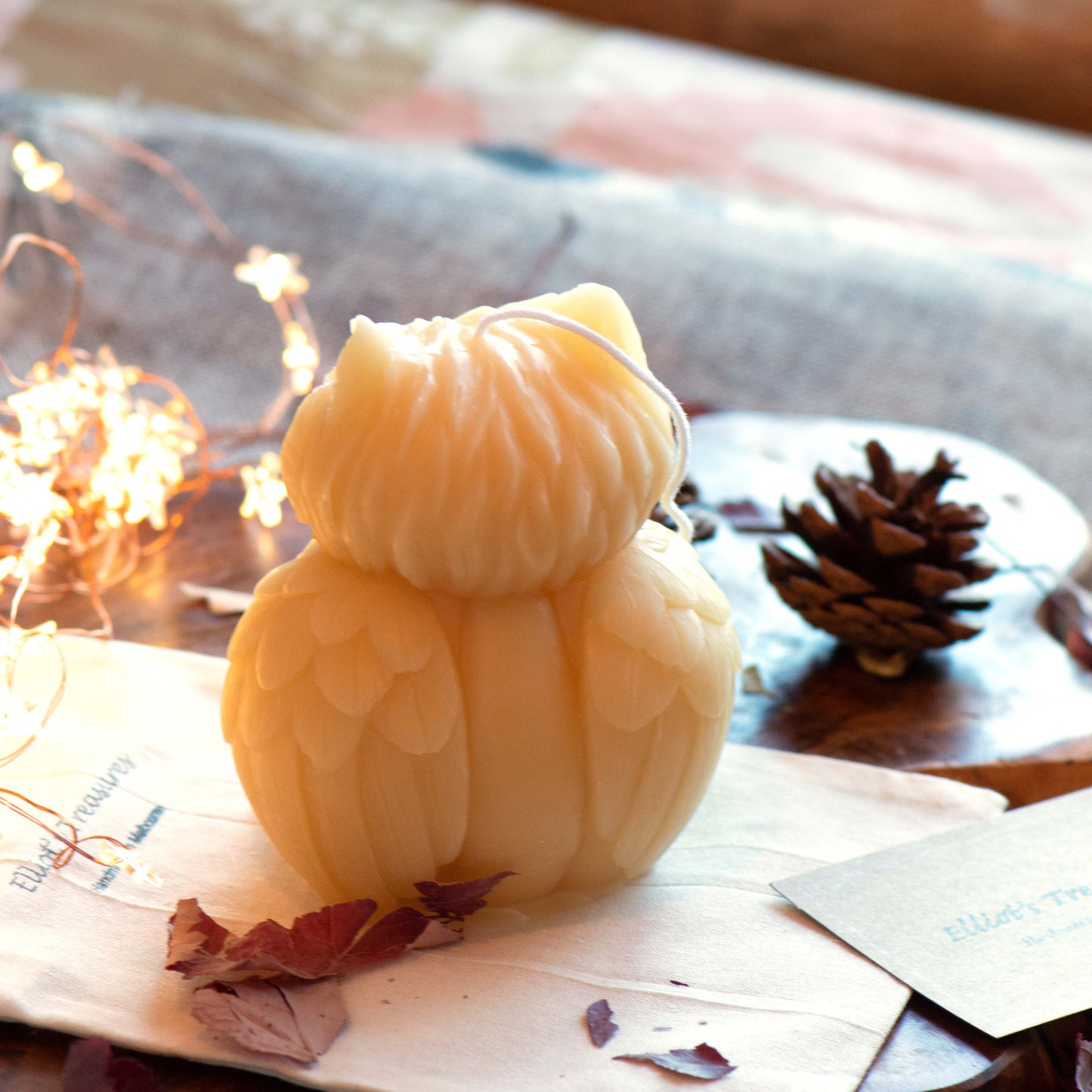 Pumpkin Owl - Pure Beeswax Candle