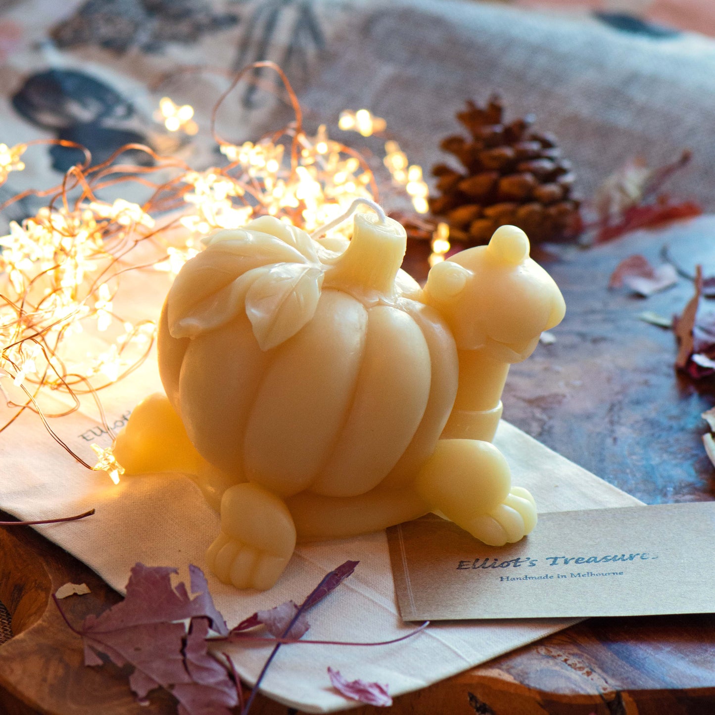 Pumpkin Tortoise - Pure Beeswax Candle