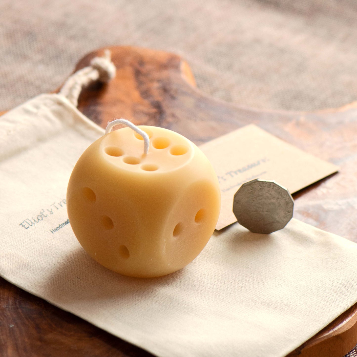 Rolling Dice - Pure Beeswax Candle