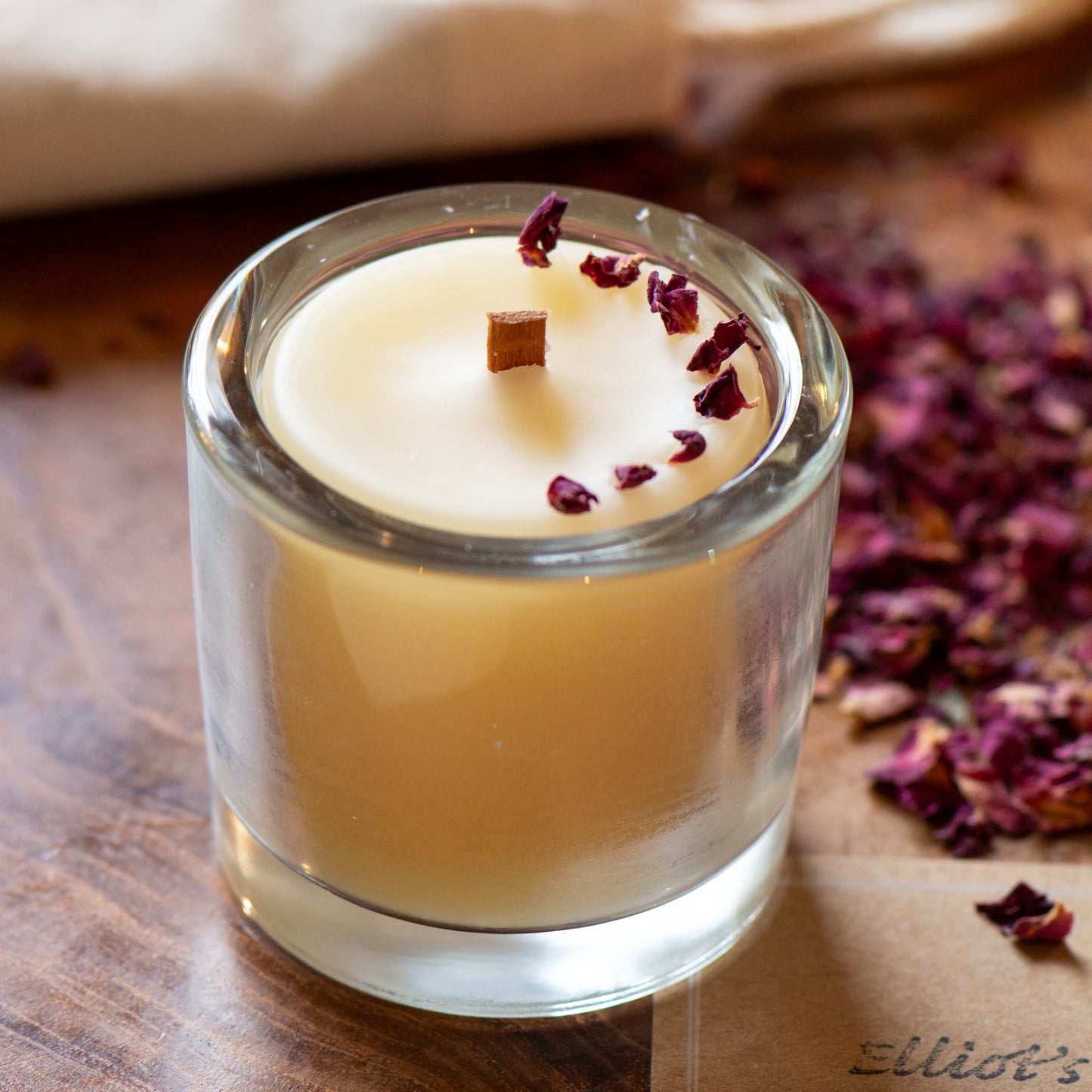 Rose Scented Pot Beeswax Candle