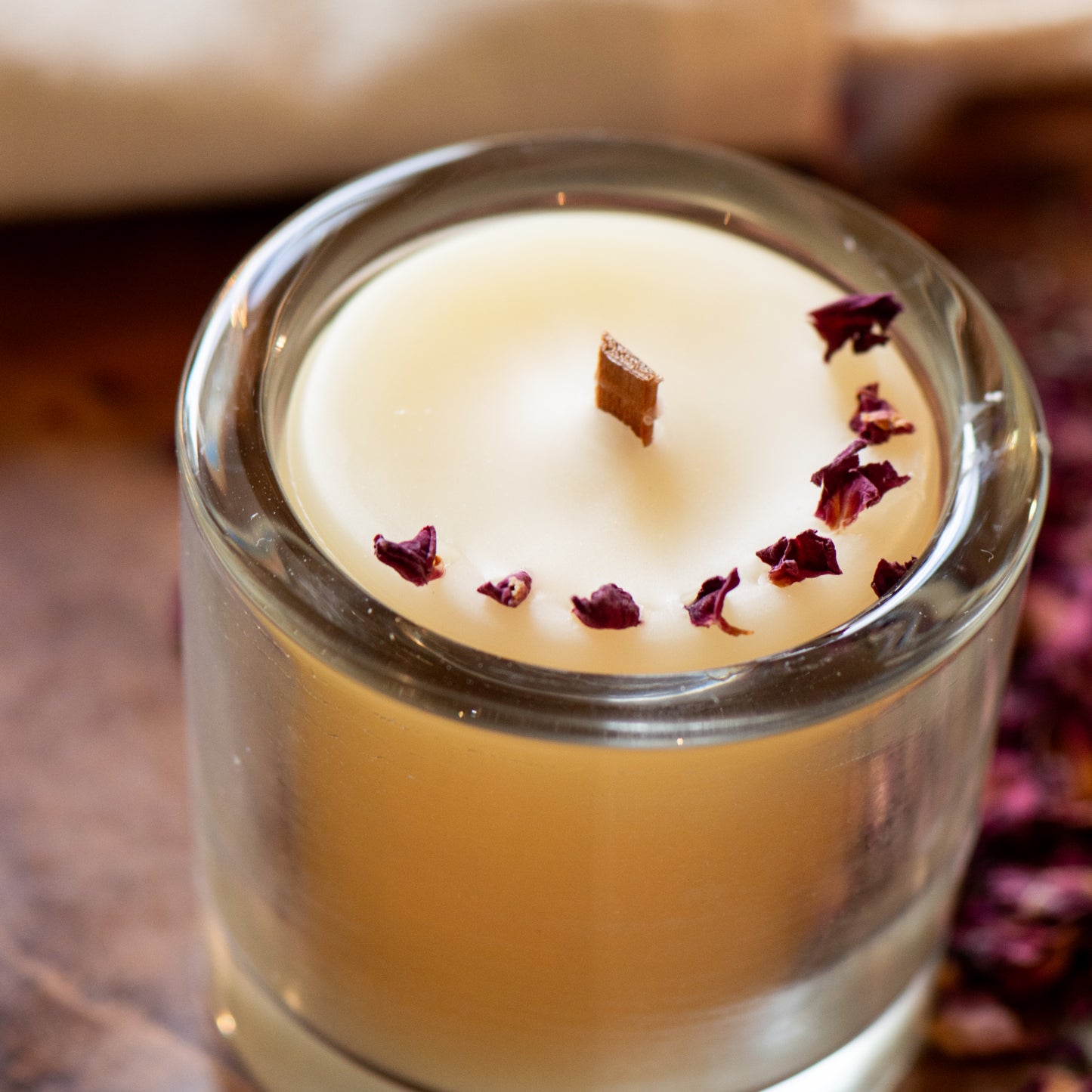 Rose Scented Pot Beeswax Candle