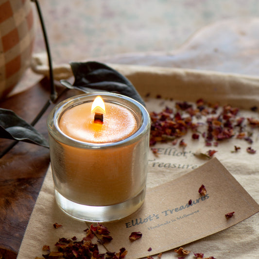 Rose Scented Pot Beeswax Candle