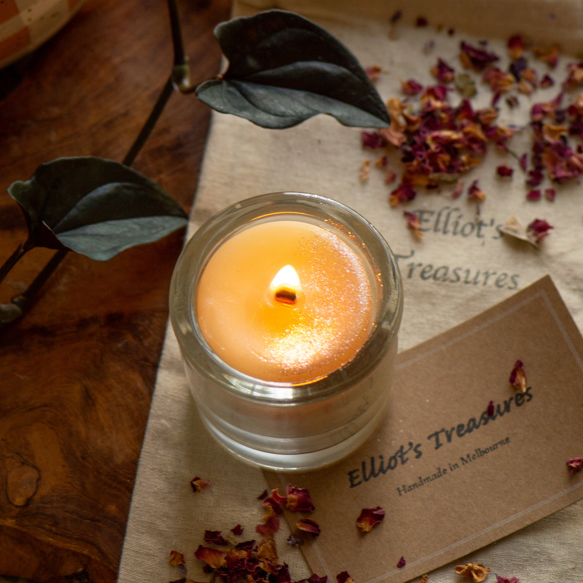 Rose Scented Pot Beeswax Candle