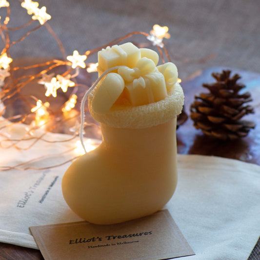 Christmas Stocking Beeswax Candle