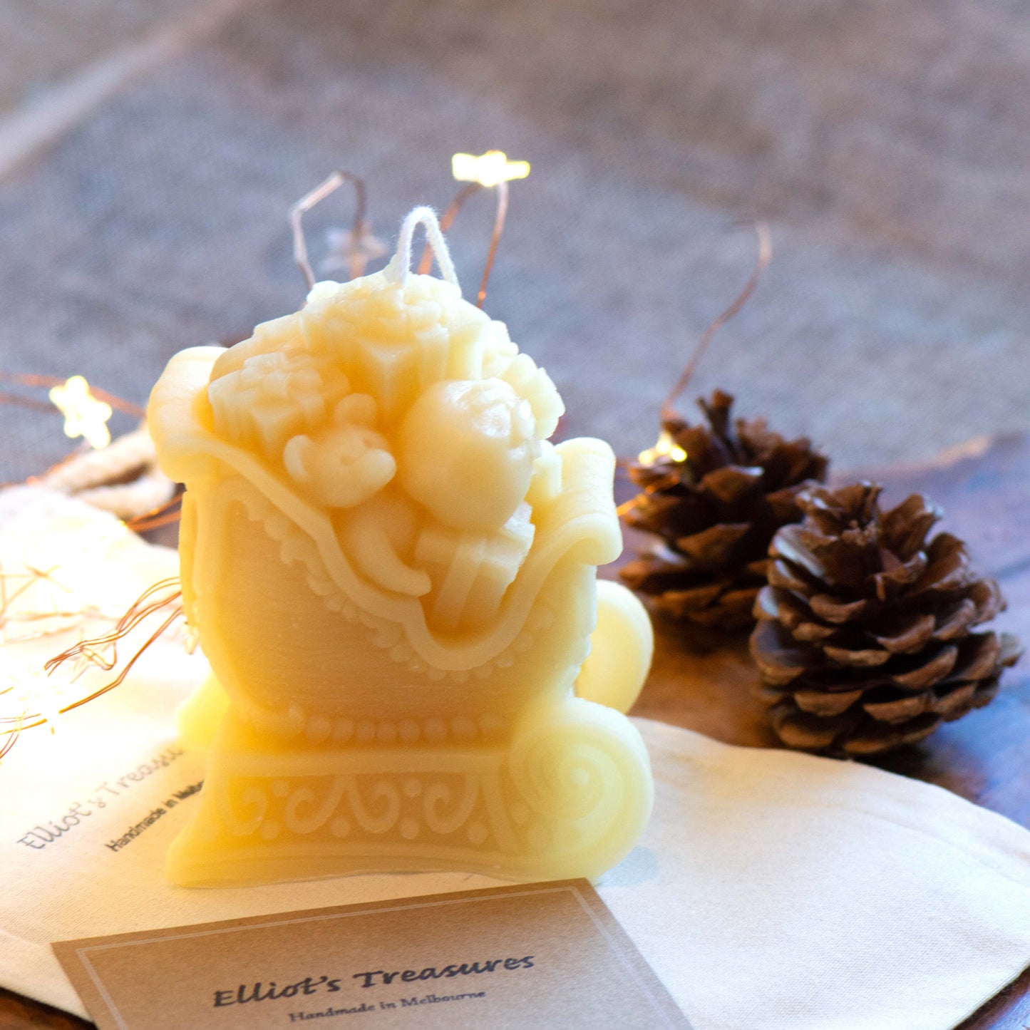 Santa's Sleigh Beeswax Candle