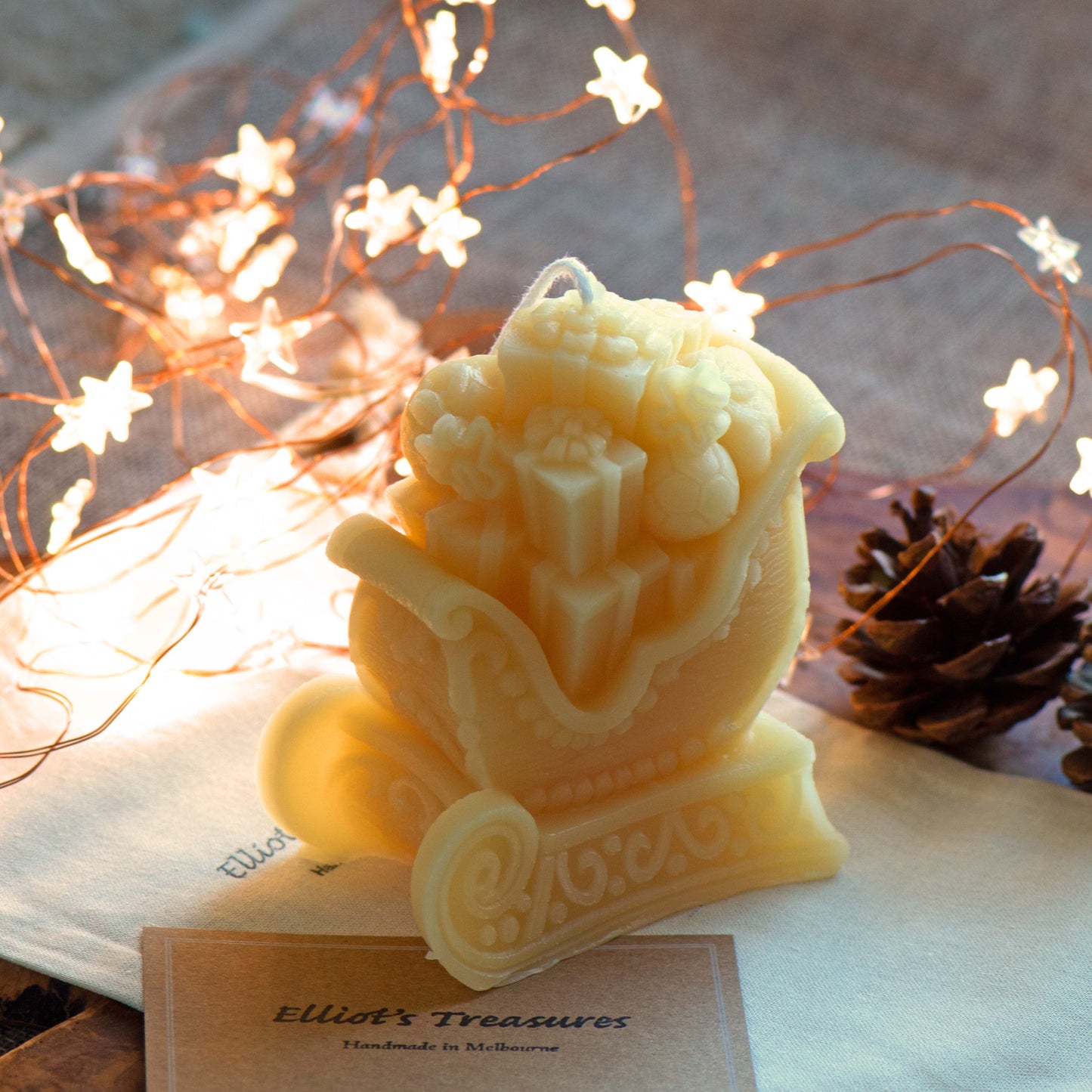 Santa's Sleigh Beeswax Candle