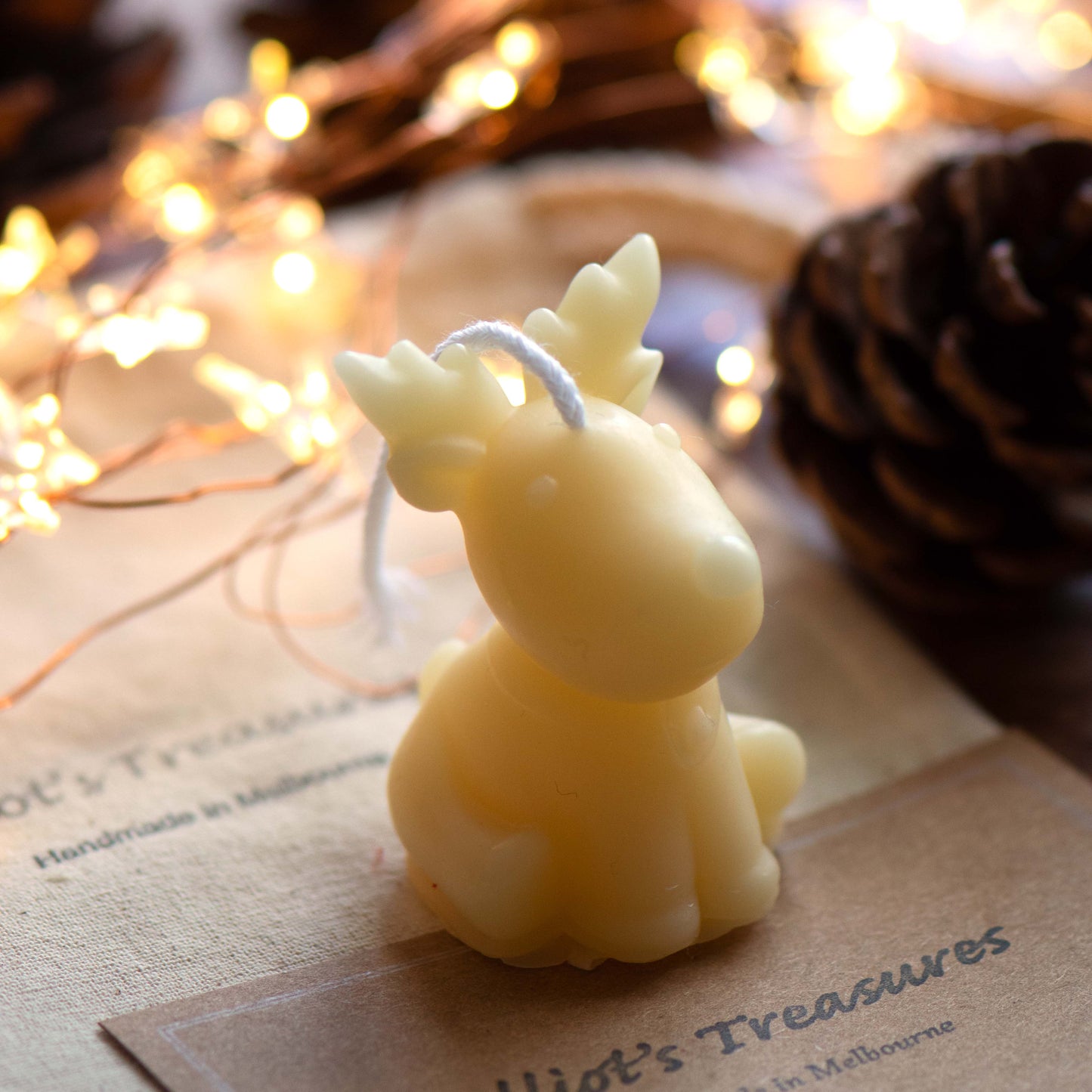 Santa and Reindeer - Pure Beeswax Candles