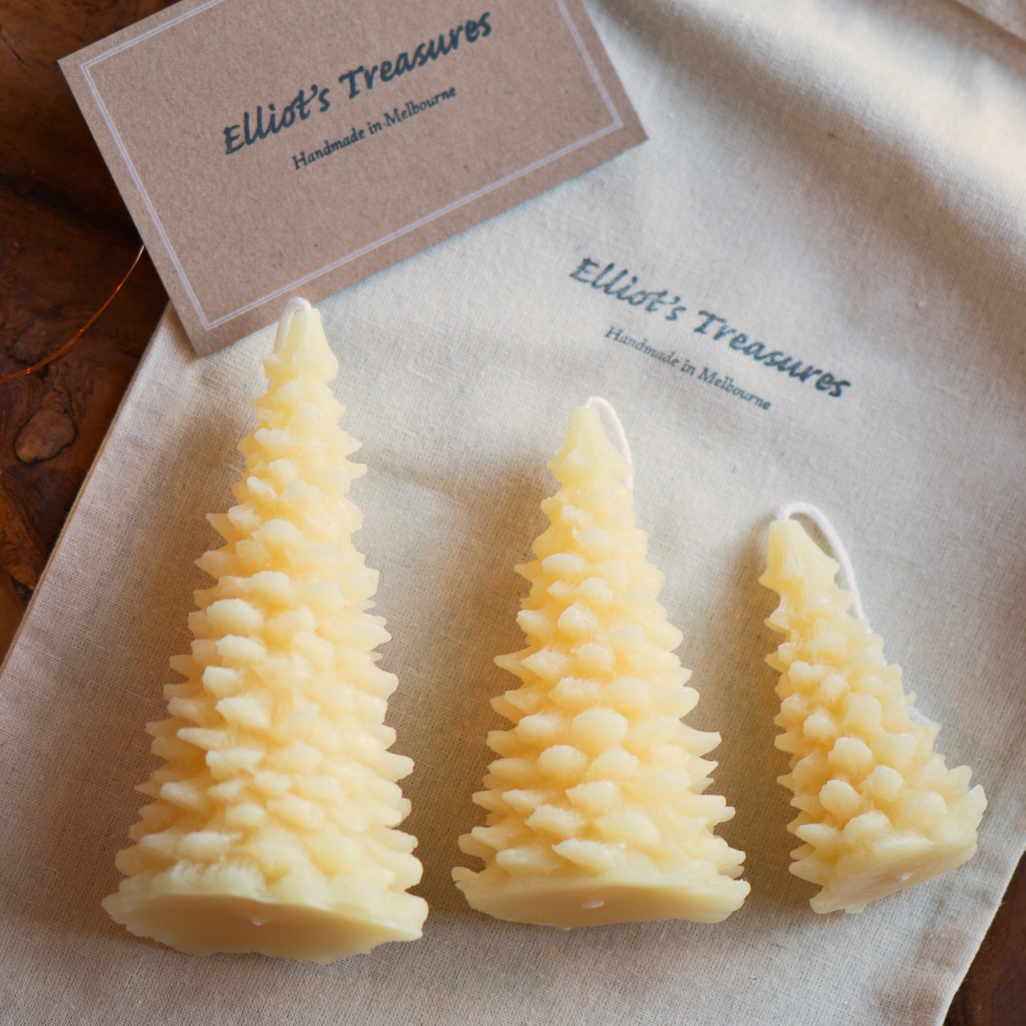 The Christmas Forest - Set of 3 Beeswax Candles