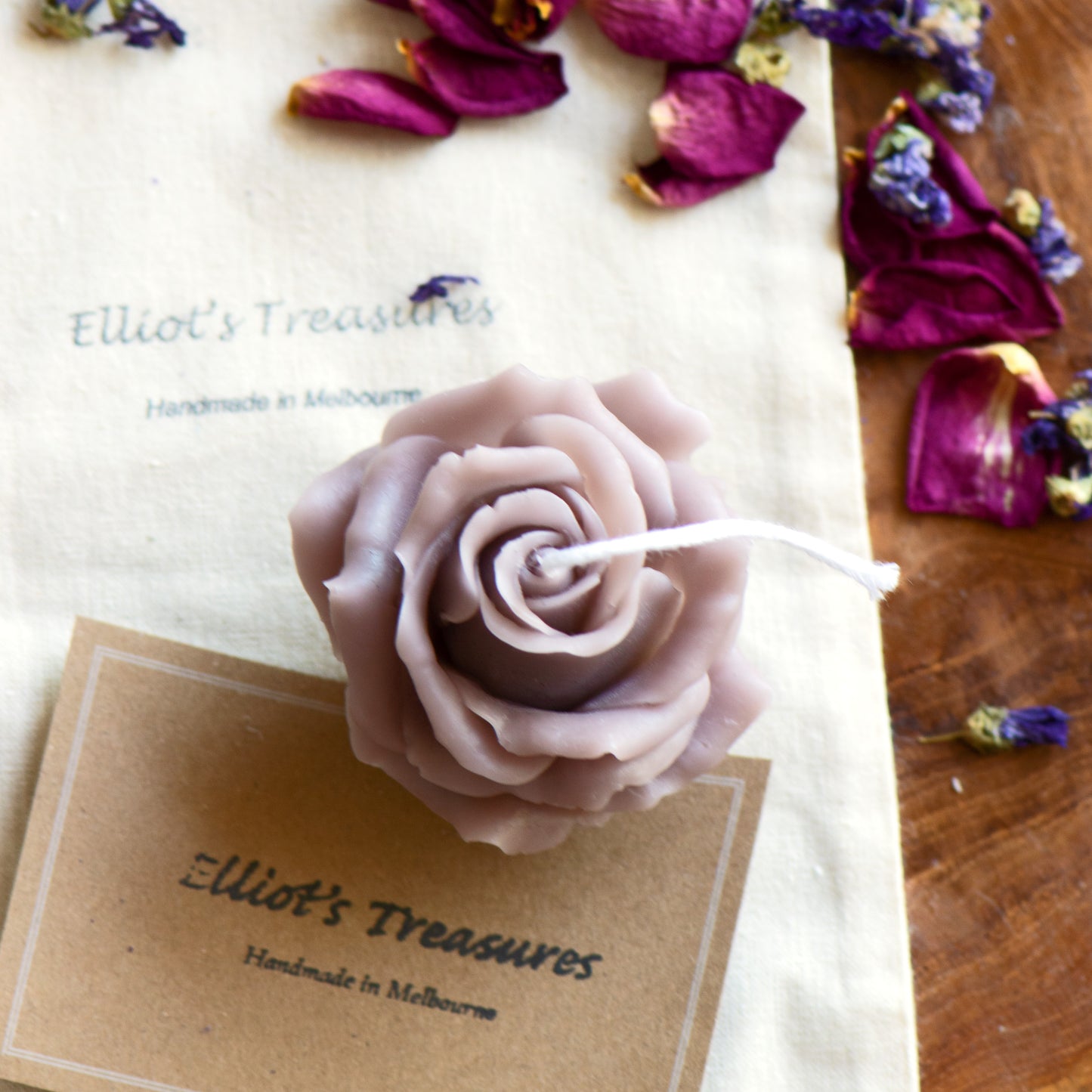 Vintage Rose (Mauve) Beeswax Candle