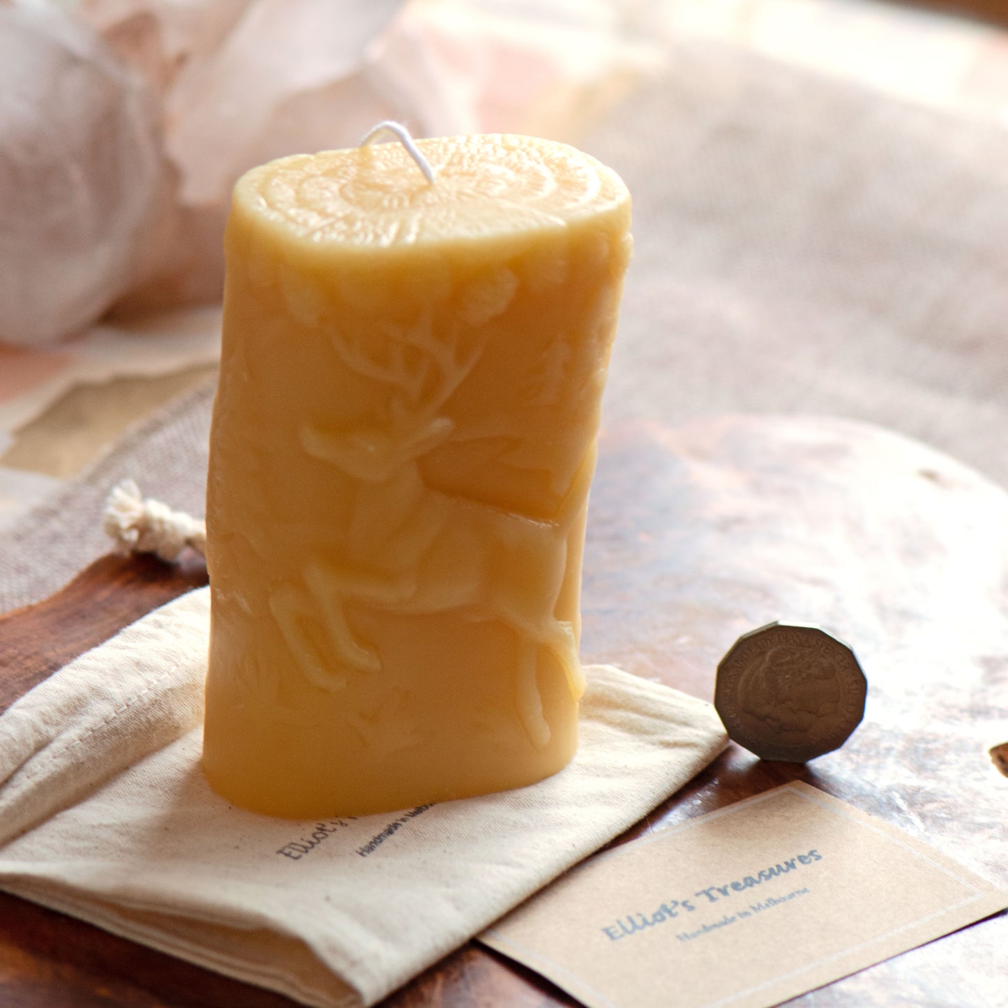 Wilderness Beeswax Pillar Candle