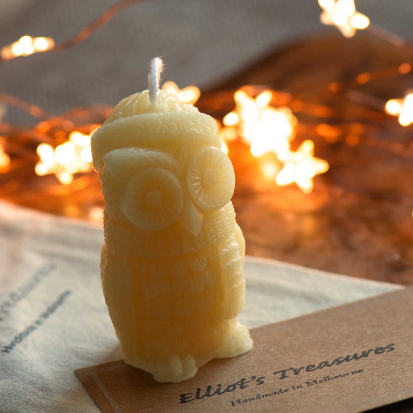 Winter Owl Beeswax Candle