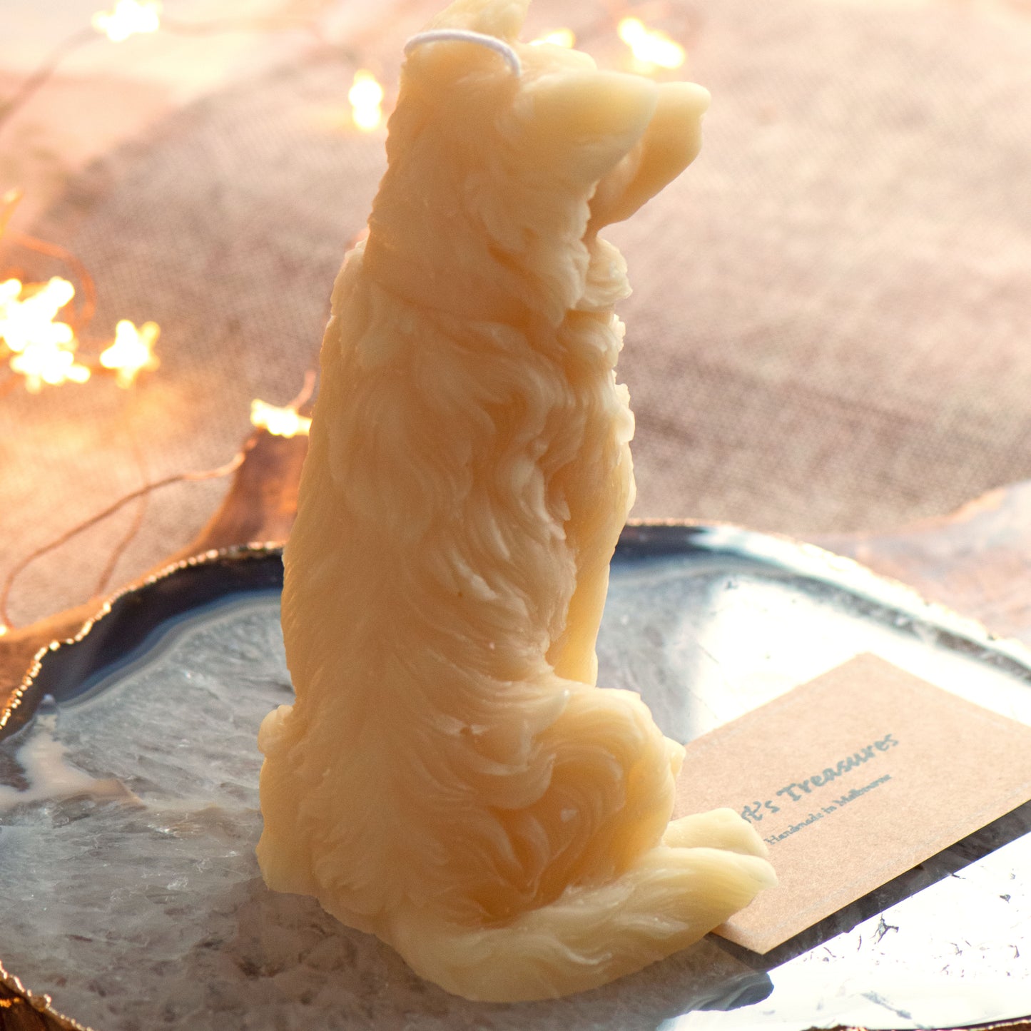 Border Collie Beeswax Candle