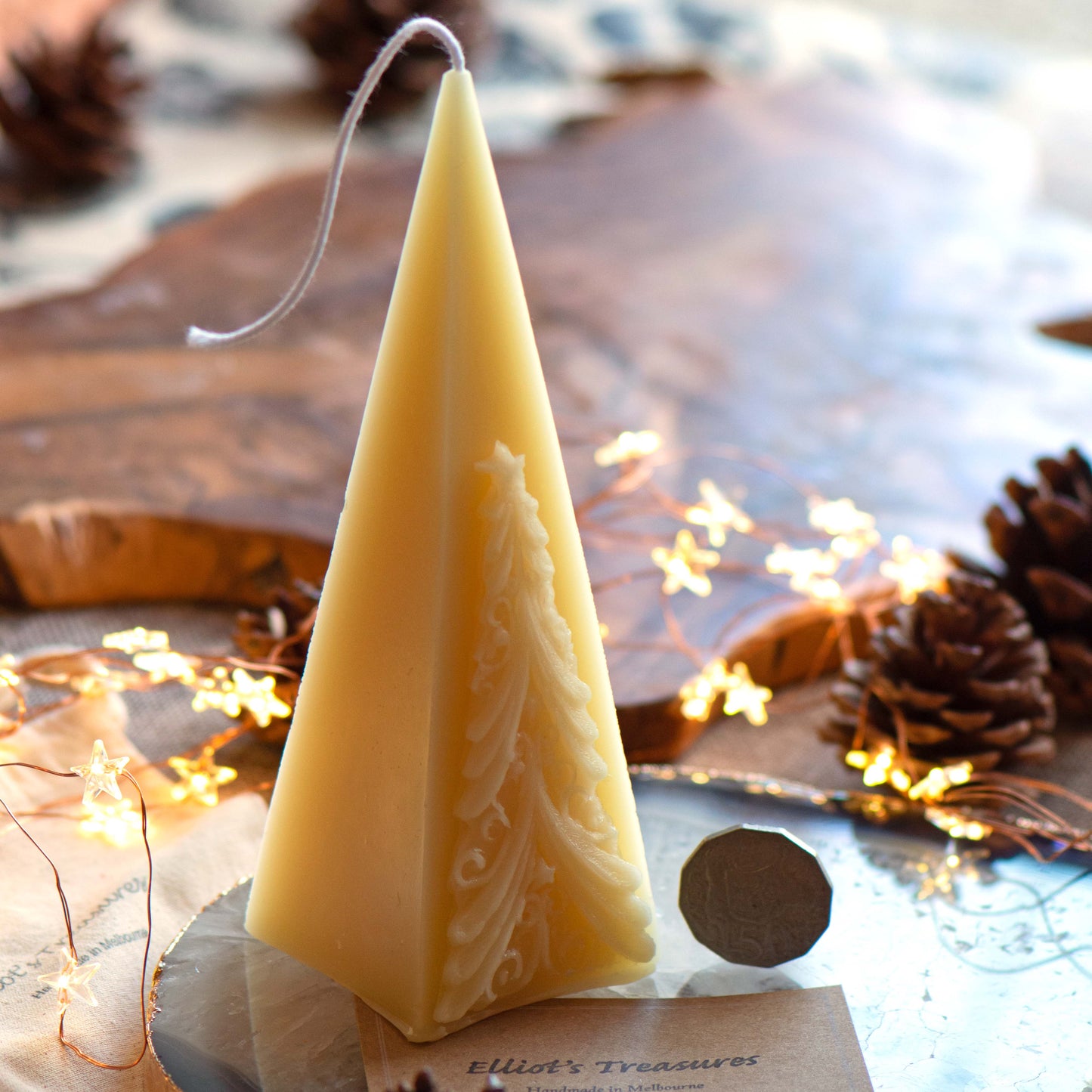 Christmas Pyramid - Pure Beeswax Candle