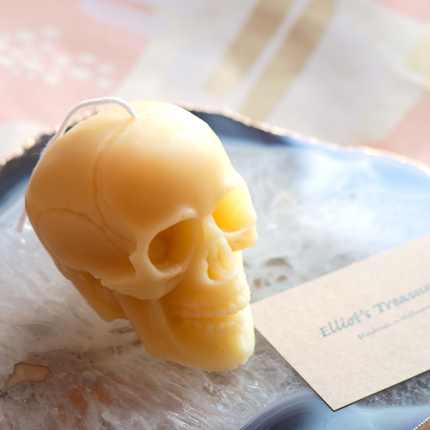 Large Skull Beeswax Candle