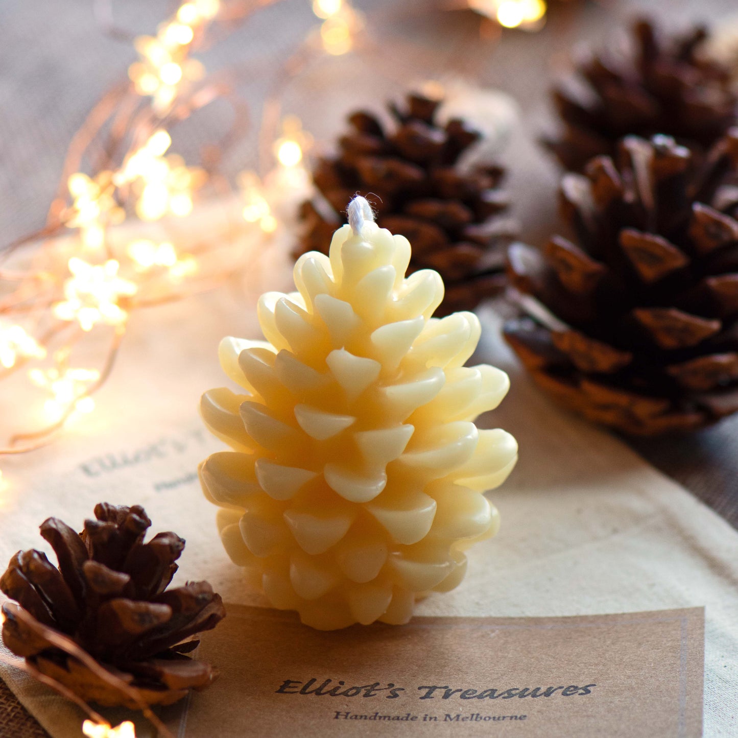 Pinecone Pure Beeswax Candle