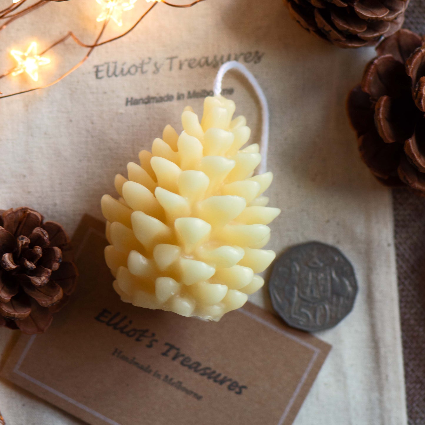 Pinecone Pure Beeswax Candle